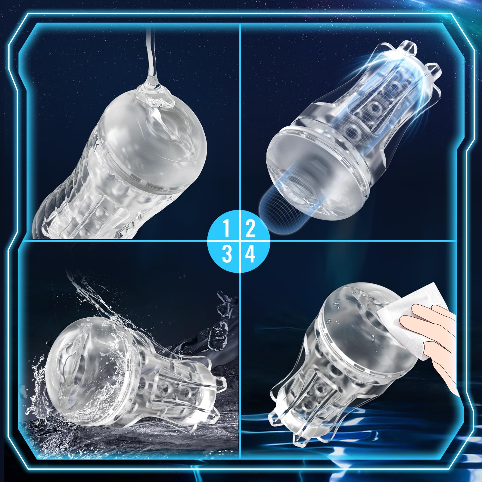 Realistic 3D Male Masturbator - Ultra-Realistic Vagina Sex Toy for Men with 15cm Depth (5.9