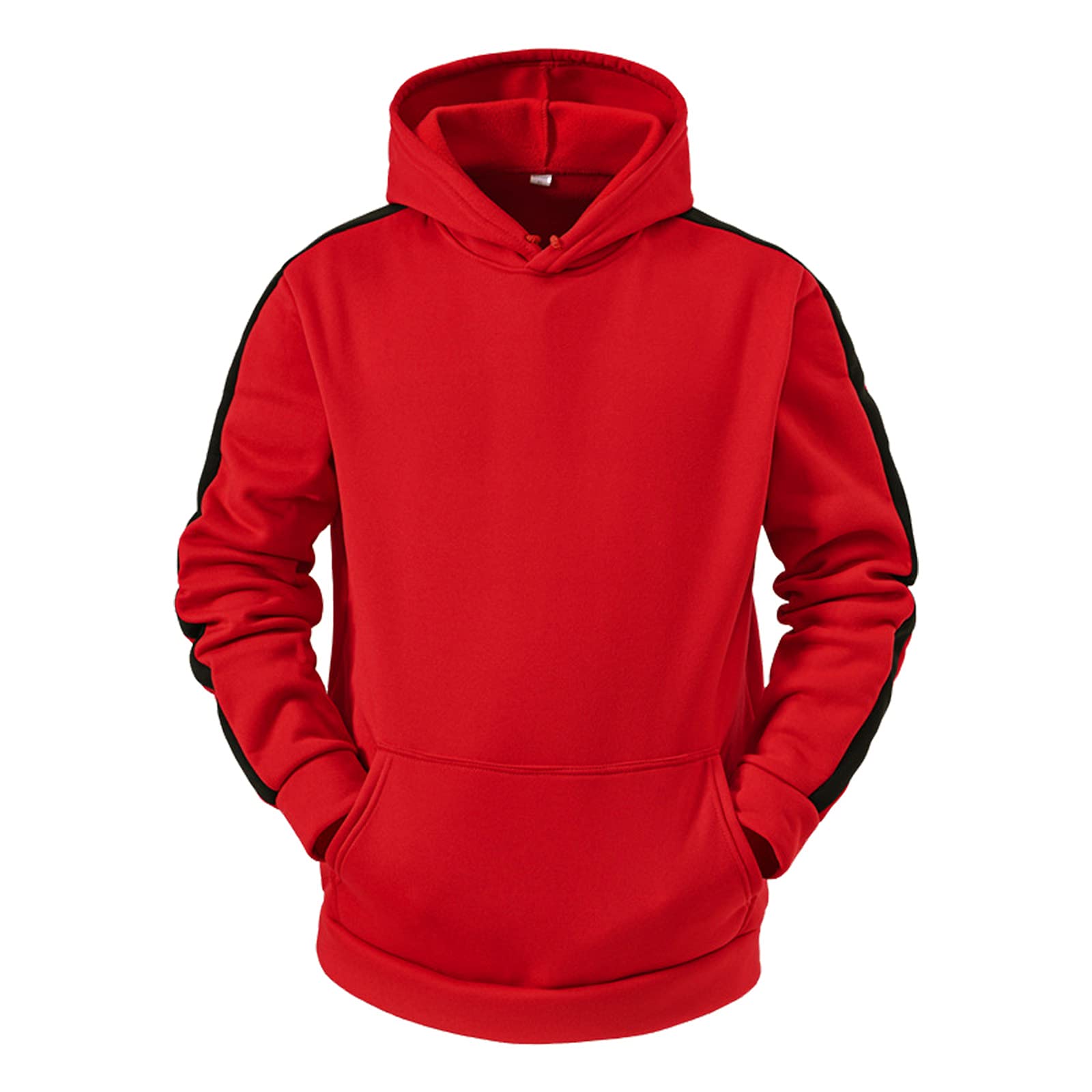 Men's Soft Hooded Pullover Sweater - Long Sleeve Patchwork Jacket for Autumn & Winter | Cozy Casual Wear for Outdoor Activities