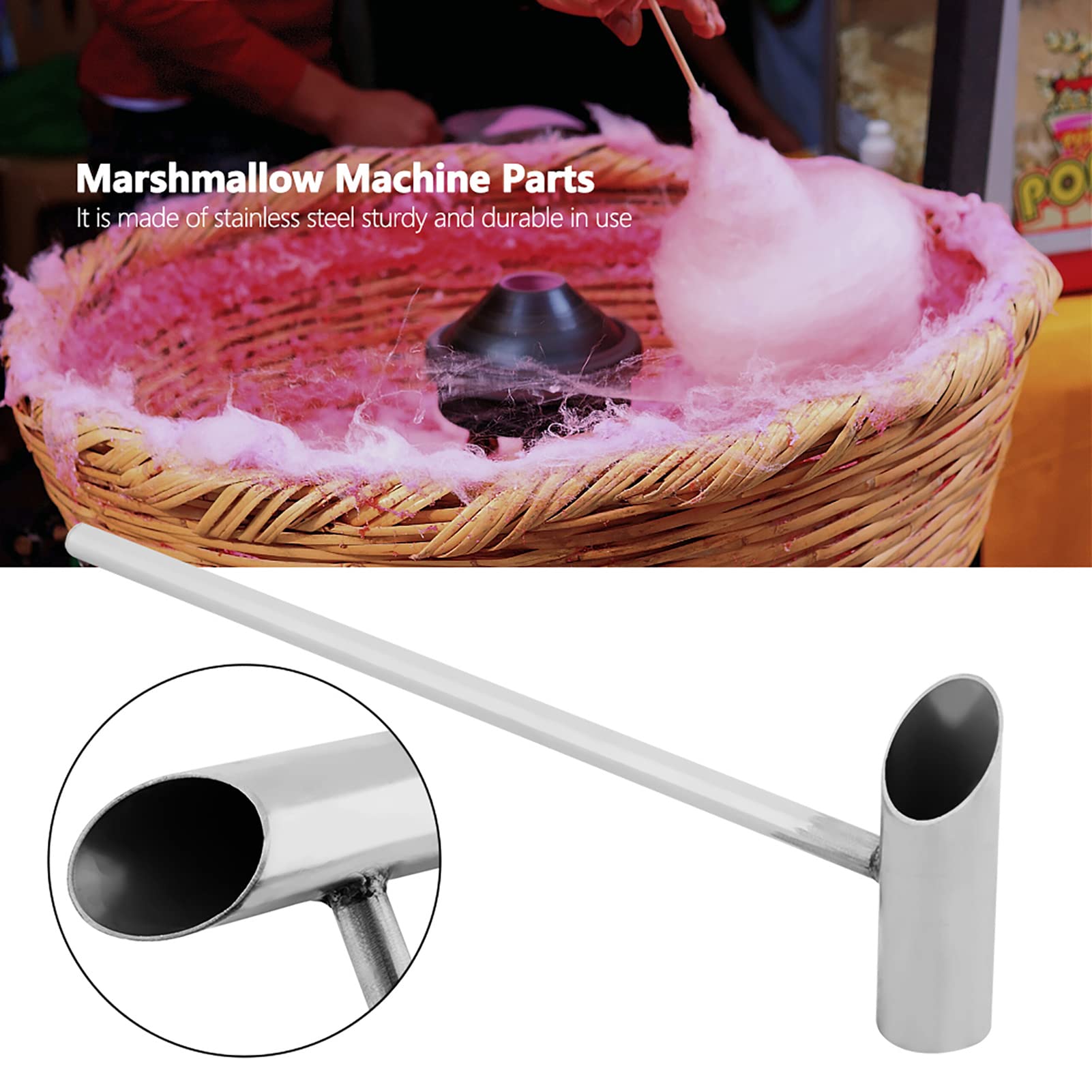 Premium Stainless Steel Cotton Candy Scoop - 11.6 Inch (29cm) Sugar Floss Spoon for Cotton Candy Machines | Durable Marshmallow & Candy Floss Tool | Perfect for Carnival, Party Favors, and Home Cotton Candy Making