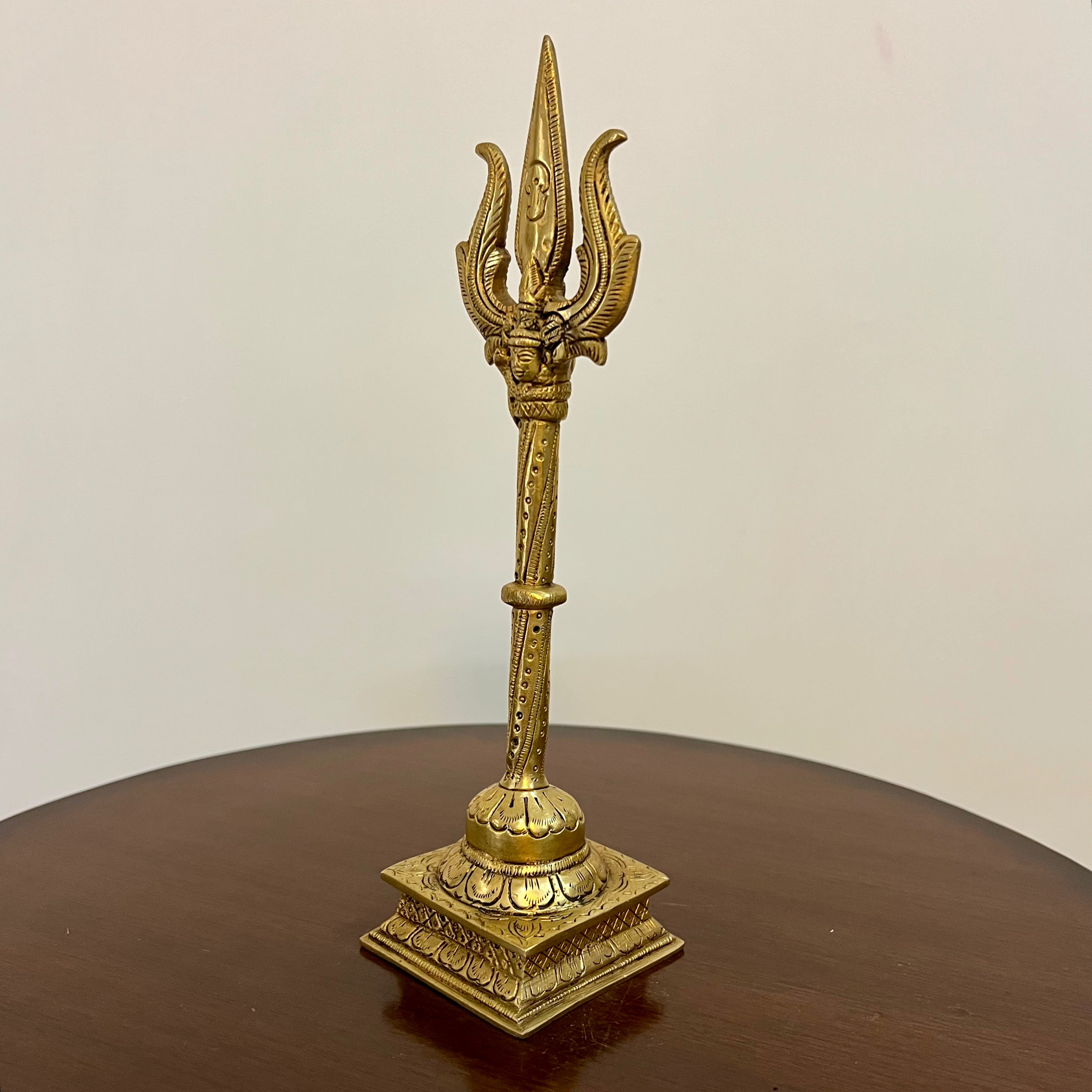 11 Inch Brass Trishul - Lord Shiva Religious Pooja Decor for Home Altar, Hindu Temple Decorations, Spiritual Gift & Meditation Space Enhancement
