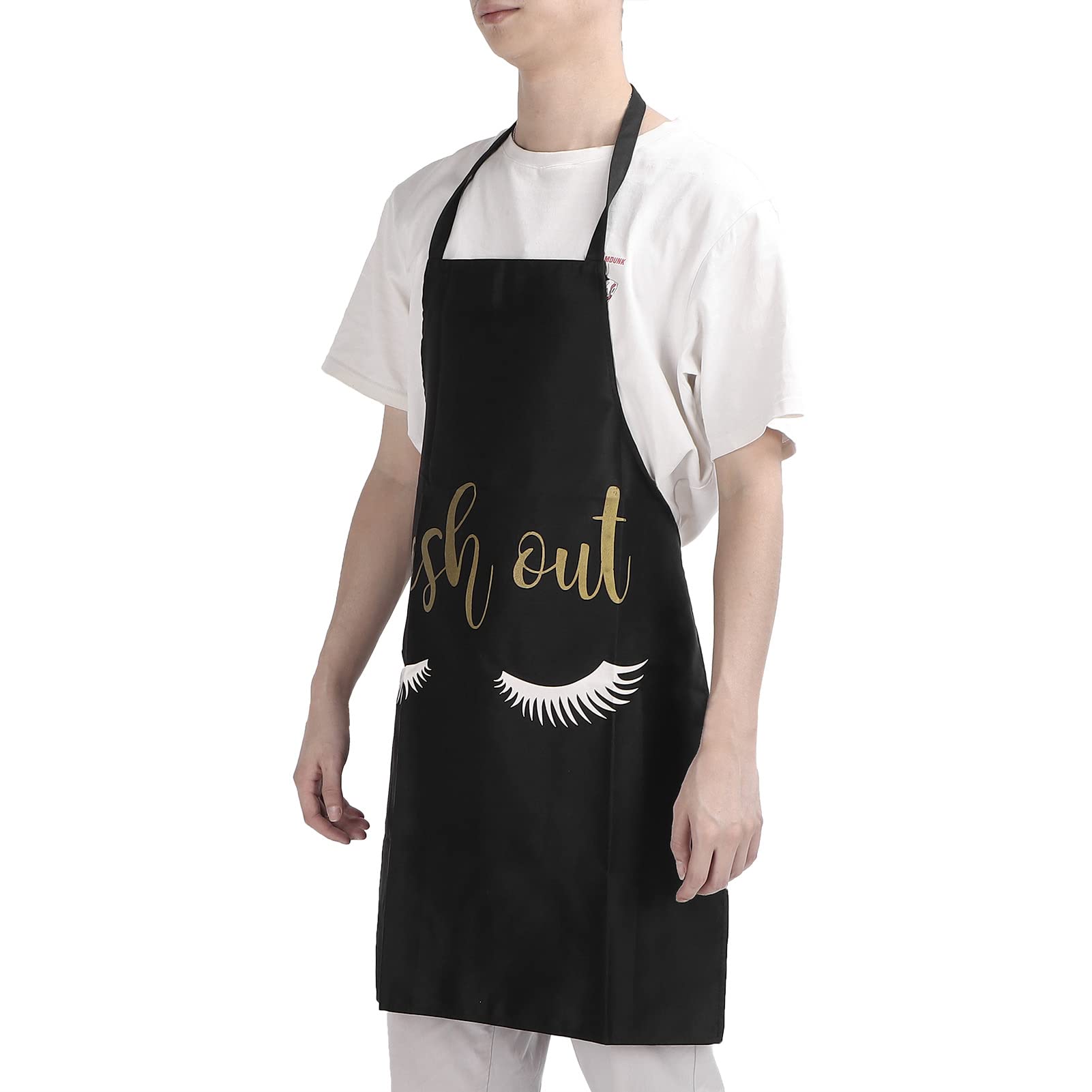 Professional Lash Apron for Eyelash Extensions & Nail Salon - Black Beauty Salon Apron with Flexible Fit - Perfect for Lash Artists, Nail Technicians & Makeup Professionals