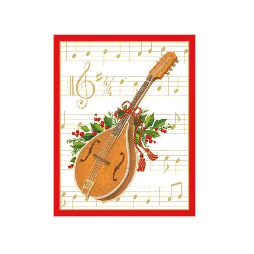 Caspari Christmas Concert Mini Gift Cards & Envelopes Set of 4 - Perfect for Holiday Gifts, Party Favors & Festive Greetings