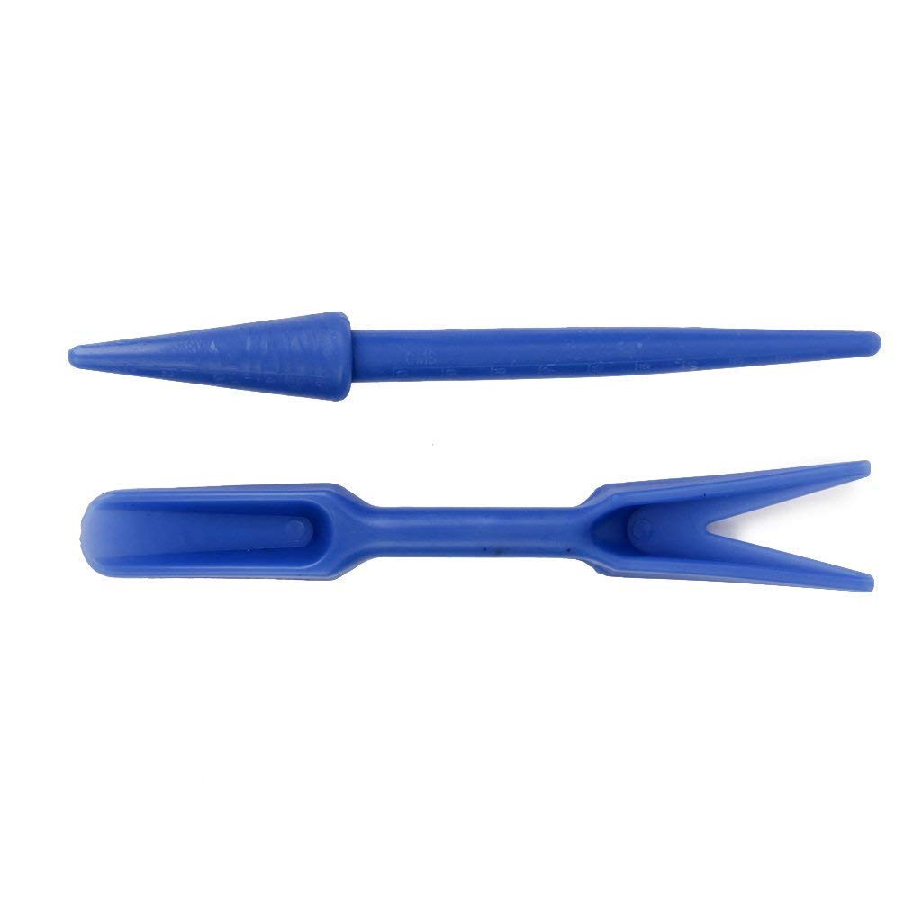 ABchat Plastic Widger with Dibber - Garden Seedling Transplanting Tool (Blue) - Perfect for Indoor Herb Gardens, Seed Starting & Small Plant Care