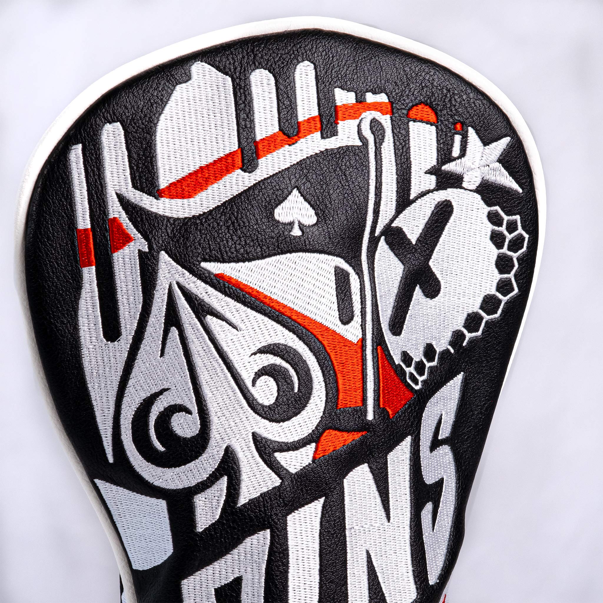Pins & Aces Golf Co. LE Graffiti Head Cover - Premium Handmade Leather Golf Club Cover - Urban Style Tour Quality Headcover for Drivers & Woods - Customize Your Golf Bag for Driving Range & Course Play
