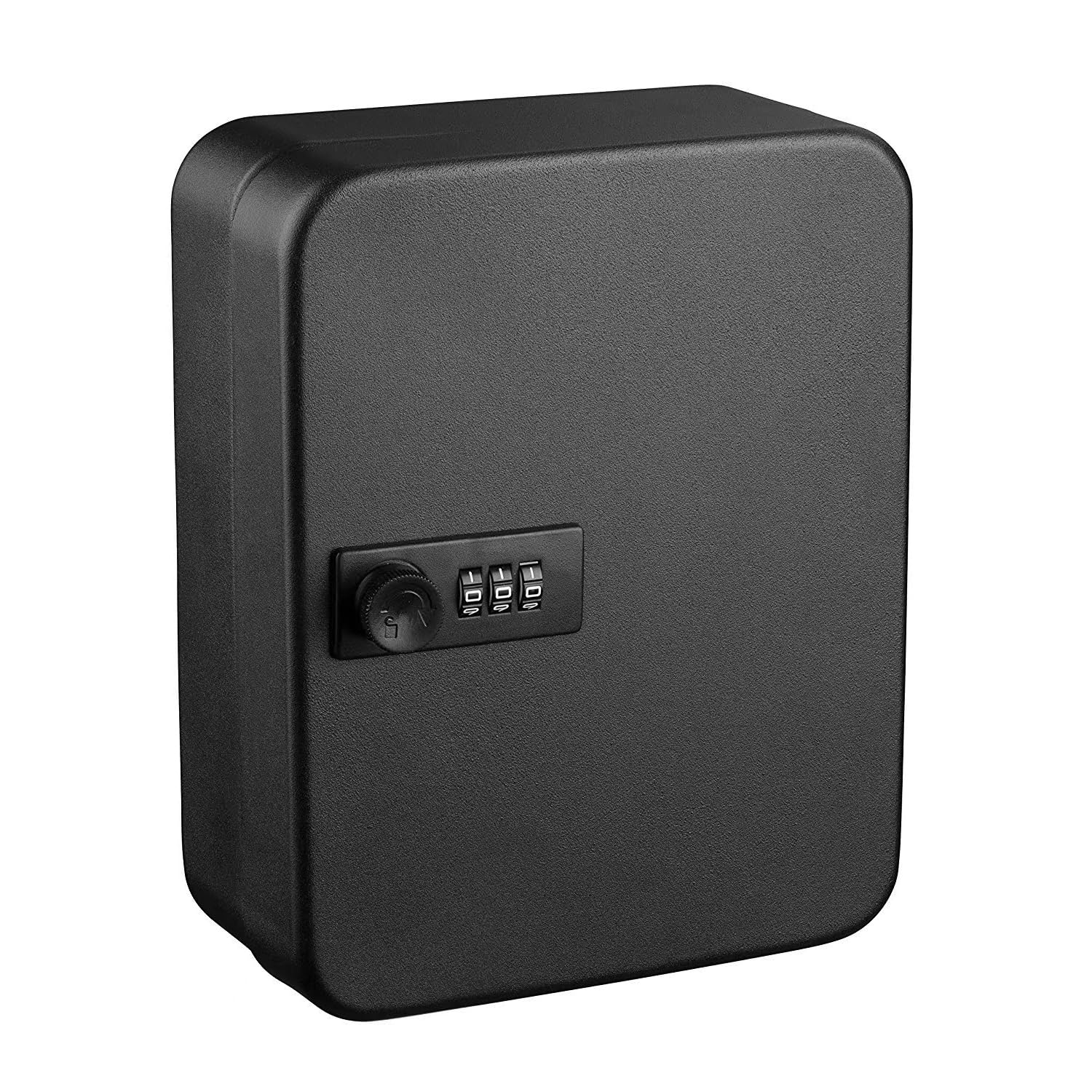 20 Key Cabinet with Combination Lock - Secure Wall Mount Key Storage Box with 20 Key Tags - Black - Ideal for Home, Office, Hotel & School Key Organization