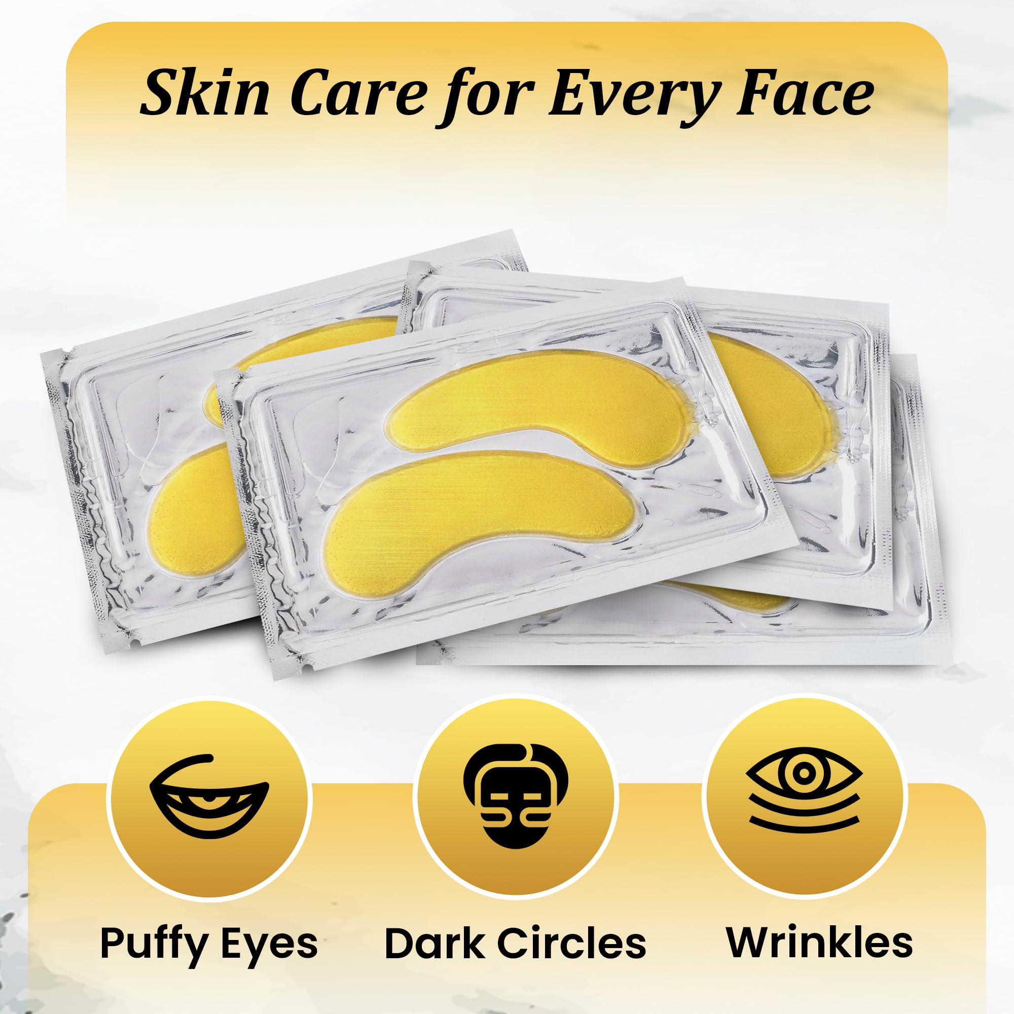 Beauty Golden Under Eye Patches (20 Pairs) - Collagen Eye Mask for Dark Circles & Puffy Eyes Treatment, Anti-Wrinkle & Revitalizing Skin Care - Perfect for Travel, Spa & Daily Use