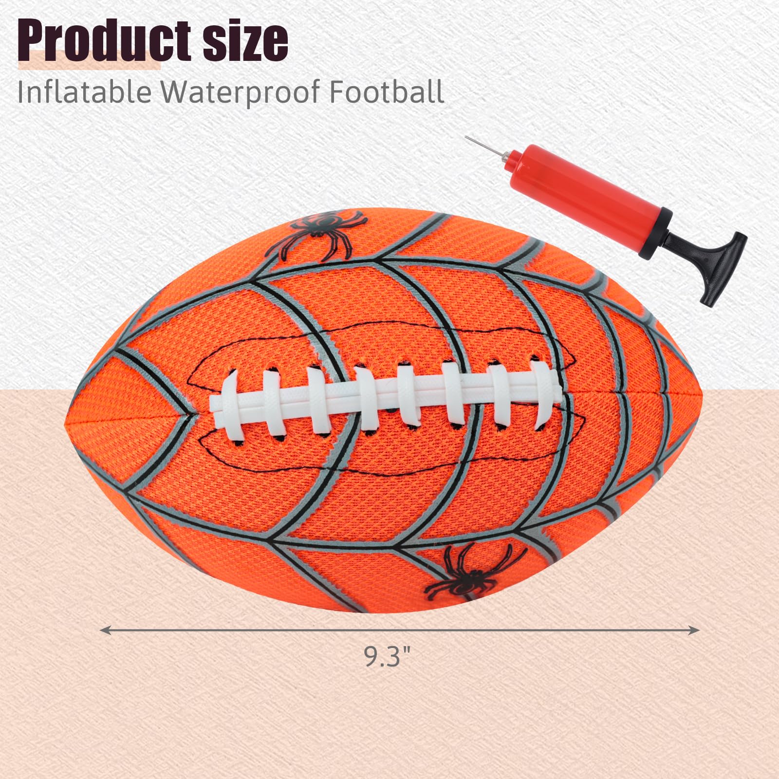 Inflatable Football Toys for Kids & Adults - 9 Inch Water Football for Pool, Beach & Outdoor Games - Strong Grip Design for Fun Family Activities - Perfect for Swimming, Backyard Play & Summer Parties (Orange)