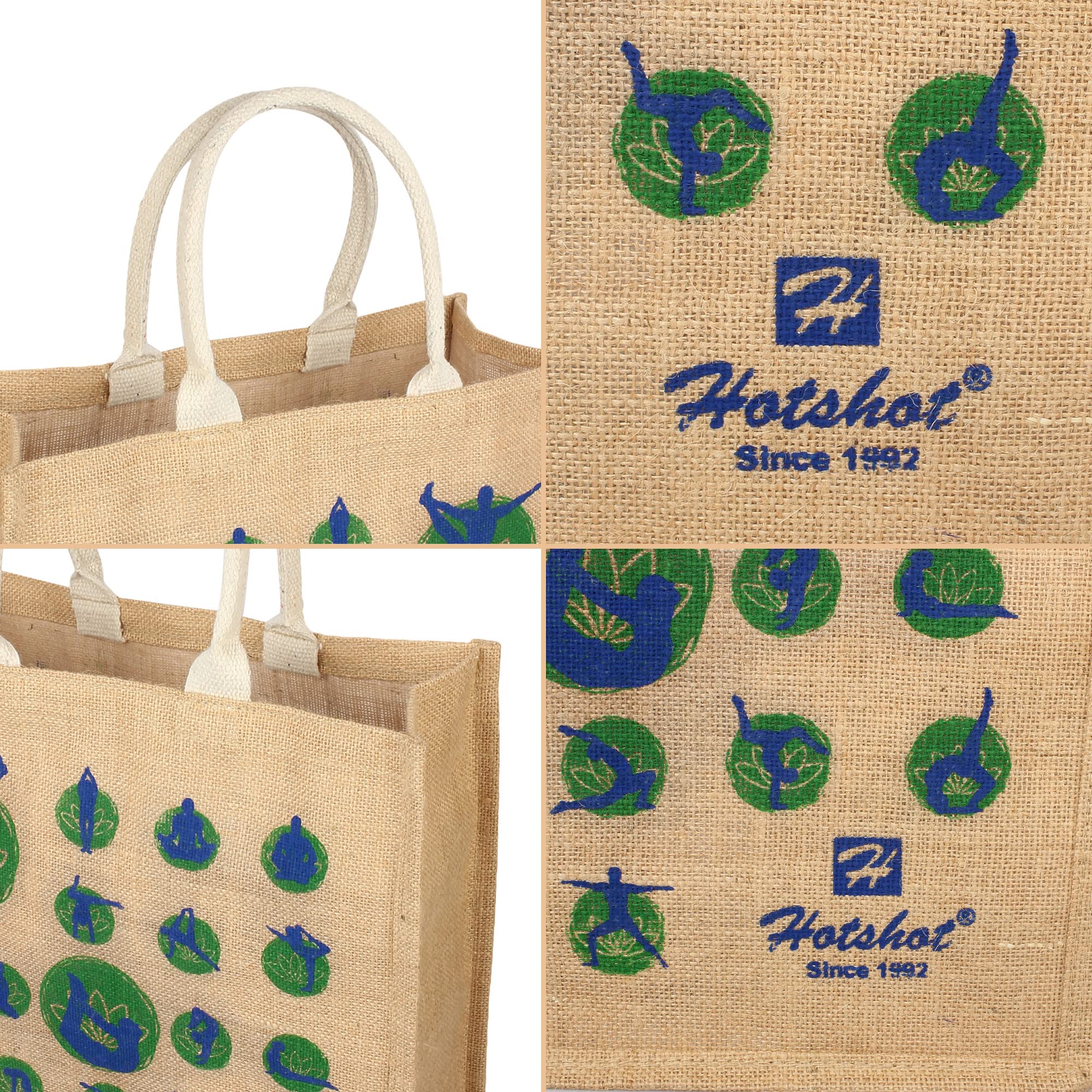 Premium Reusable Heavy Duty Waterproof Shopping Bags - 2 Pack Eco-Friendly Grocery Bags for Kitchen, Market & Travel | Durable Jute Vegetable Bags with Full Handles | Ideal for Groceries, Picnics & Daily Errands