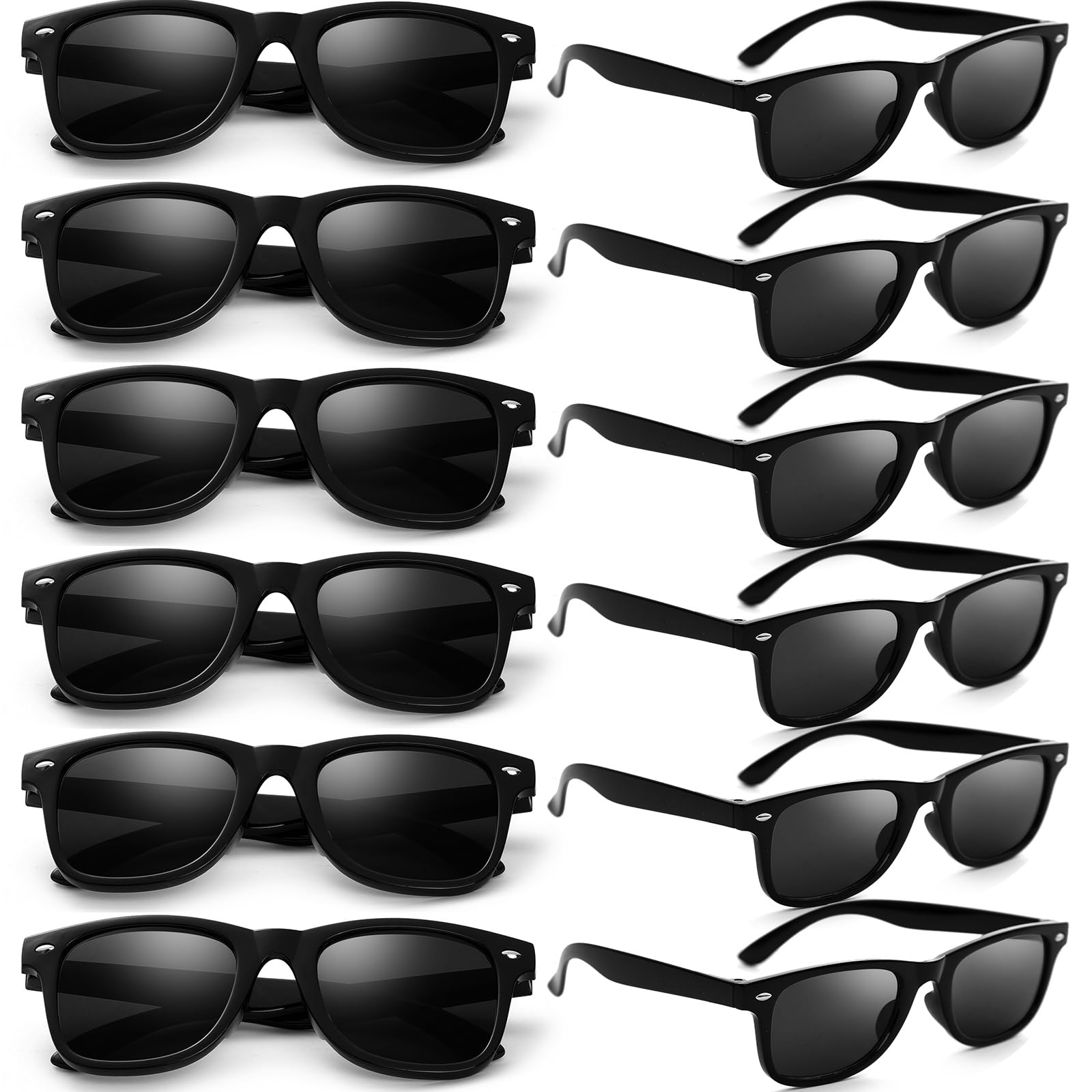 Bulk Party Sunglasses - Pack of 12 Retro Plastic Vintage Sunglasses for Men & Women - Fun Party Favors & Accessories for Summer, Festivals, and Costume Events