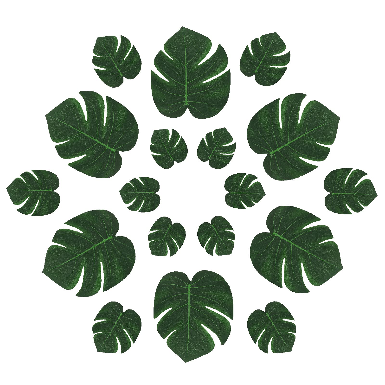 BAOBO Palm Fronds Set - 3 Sizes (6 Pieces Each) | Tropical Foliage Decor for Jungle Party, Beach Birthday, Luau & Hawaiian Themed Events | Perfect for Backyard Parties, Wedding Decorations and Summer Vibes