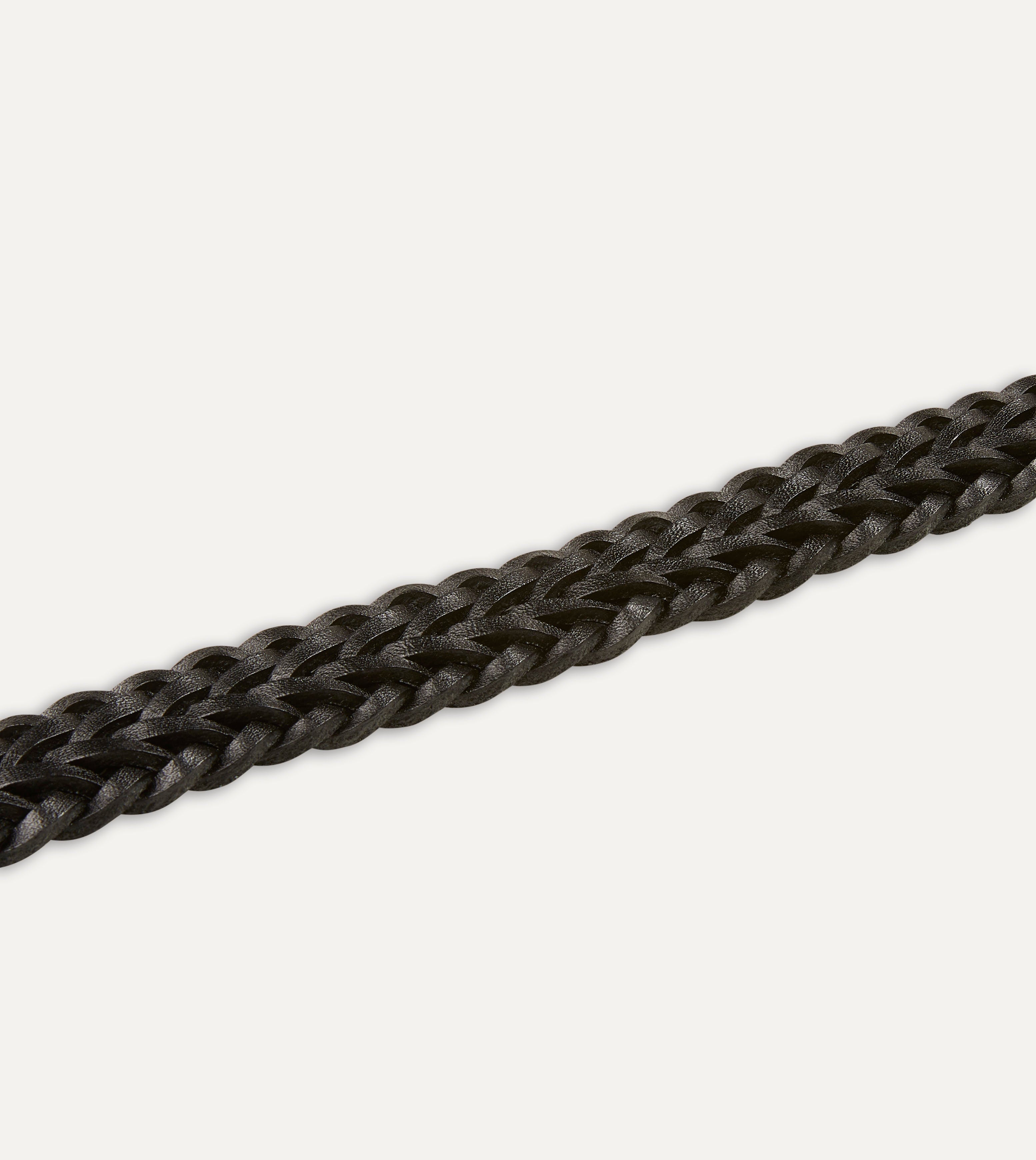 Premium Black Plaited Bridle Leather Belt with Antique Brass Buckle - Stylish & Durable for Men & Women | Perfect for Casual, Office & Formal Wear