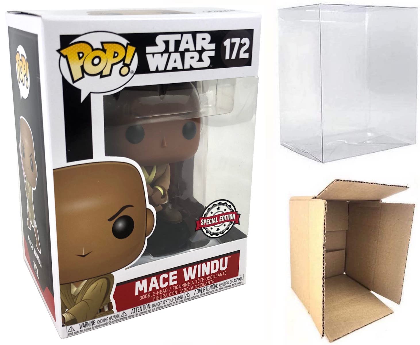 **Funko POP Star Wars - Mace Windu Exclusive Special Edition with Pop Protector - Collectible Vinyl Figure for Fans & Display - Perfect for Home, Office, or Gift**
