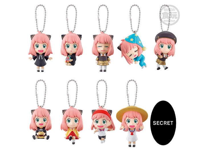 Bandai Shokugan SD Mascot Keychains - Spy x Family Anya Trading Figure Set of 10 Sealed Collectibles | Anime Merchandise for Fans, Gift for Anime Lovers, Office Desk Decor