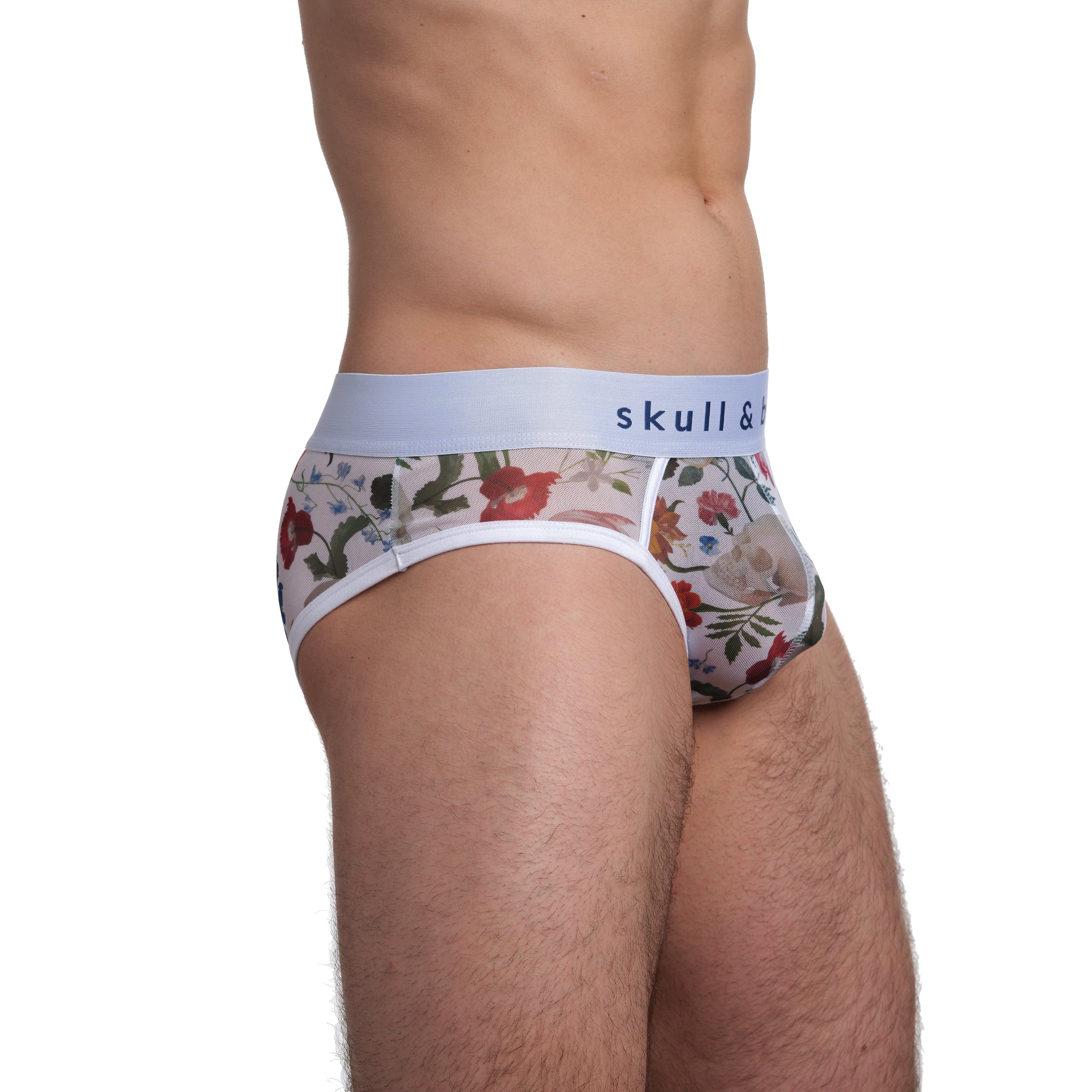 Dutch Floral Mesh Brief White - Elegant Lingerie for Women, Comfortable Underwear for Daily Wear & Special Occasions