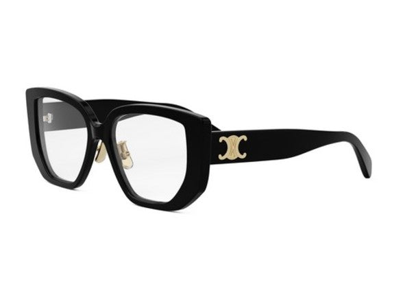 Celine TRIOMPHE CL50146F 001 Shiny Black Butterfly Women's Eyeglasses - Fashionable Designer Glasses for Women, Perfect for Work, Reading & Everyday Style