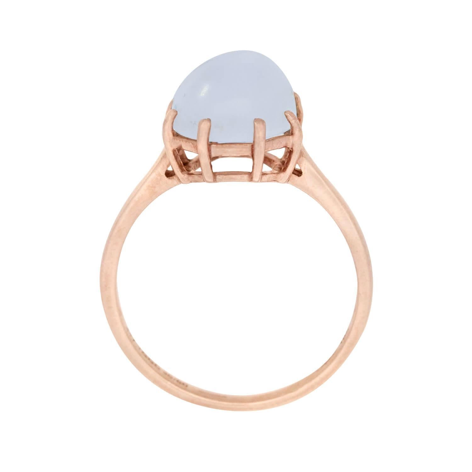 10K Rose Gold Moonstone Cabochon Prong Set - Elegant Vintage Jewelry for Weddings, Anniversaries & Special Occasions