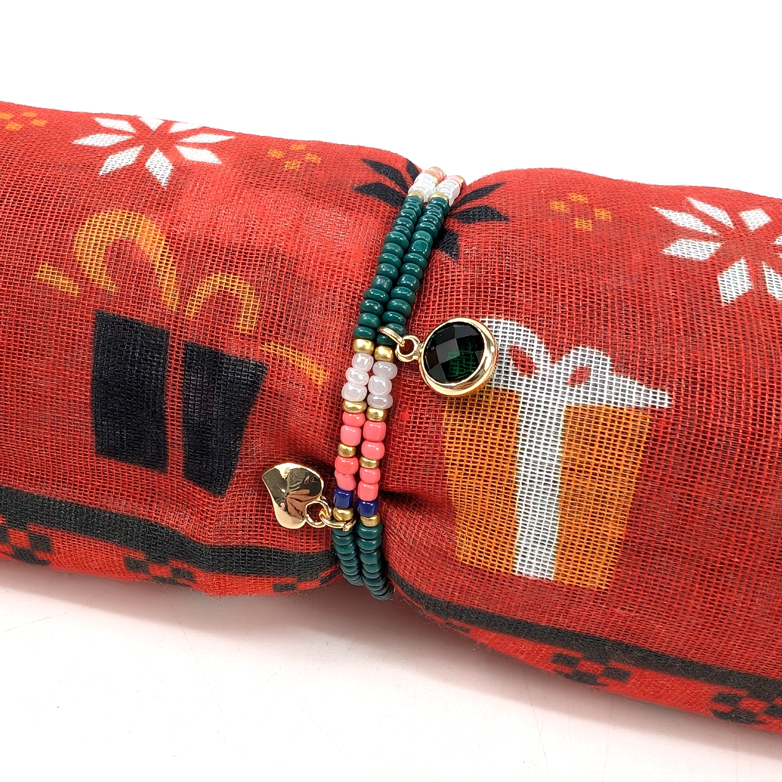 Christmas Scarf & Bracelet Gift Set in Cracker - Festive Holiday Accessories for Women | Perfect for Christmas Parties, Gifts & Winter Fashion