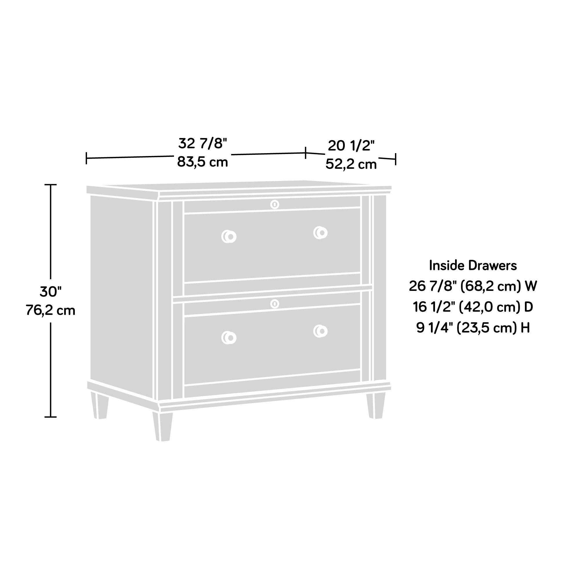 Sauder Hammond 2-Drawer Lateral File Cabinet with Lock - Home Office Storage Solution in Emery Oak Finish | Perfect for Organizing Documents & Office Supplies