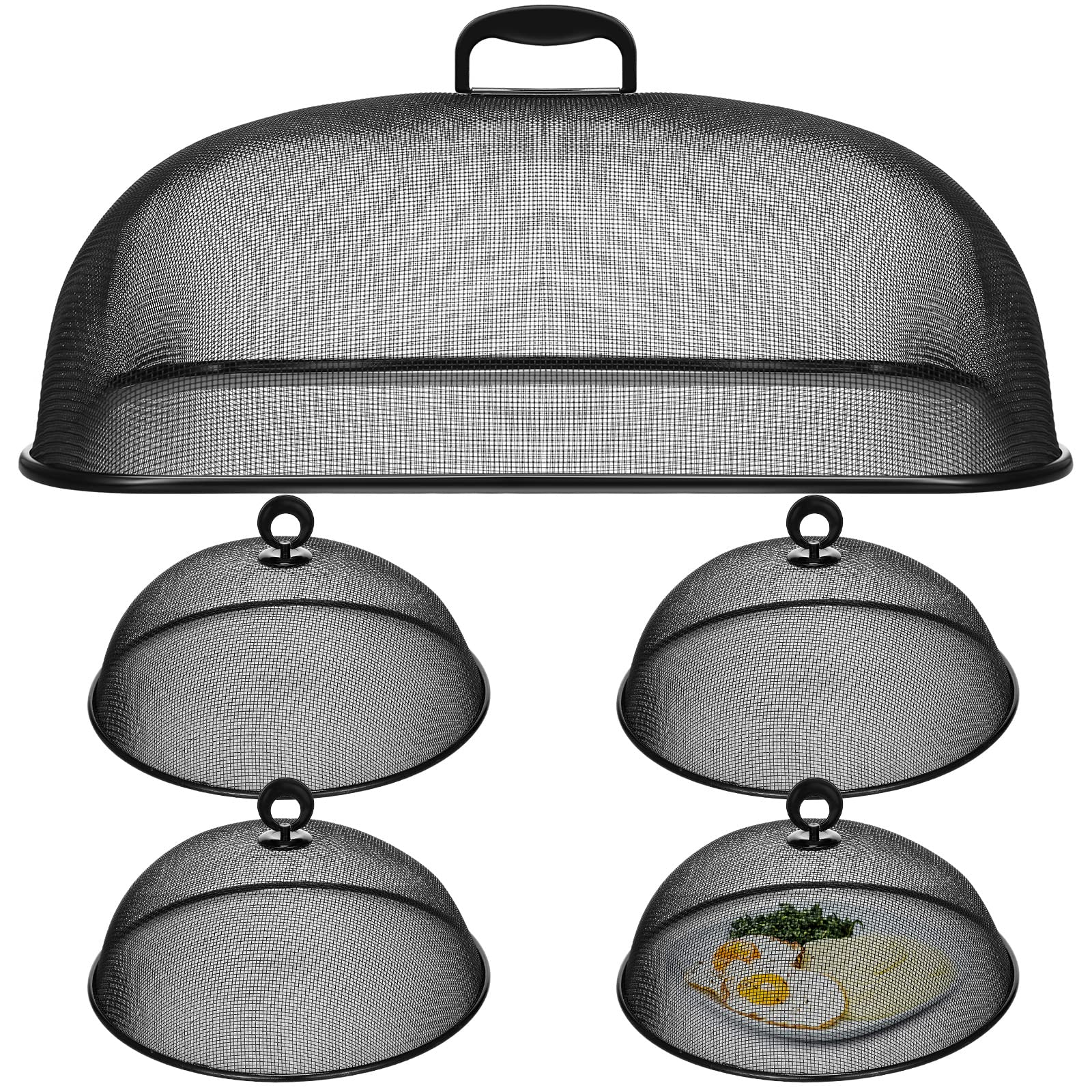 5-Pack Reusable Metal Mesh Food Covers for Outdoor Dining – Includes 18.5