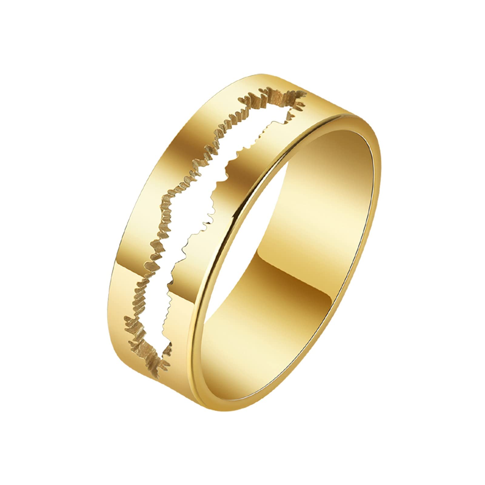 Vintage Stainless Steel Couple Rings - Matching Wedding Band Set for Men & Women - Wave Design for Parties & Gifts