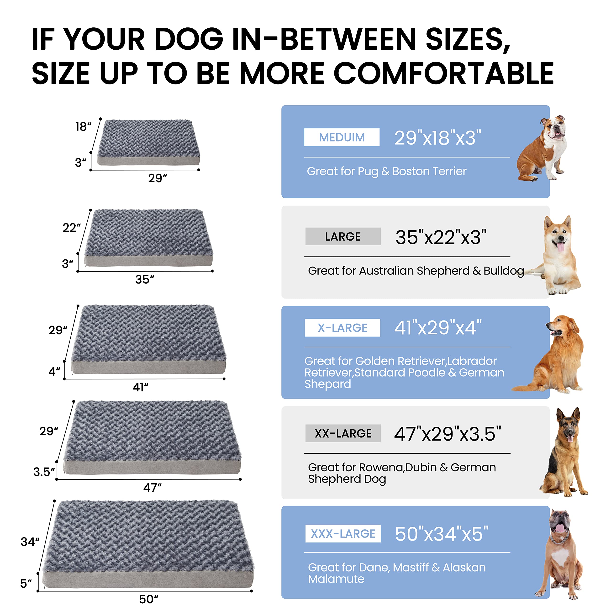 **Orthopedic Memory Foam Dog Bed for Large Dogs – Jumbo Washable Pet Bed with Cooling Gel, Removable Cover & Waterproof Lining – Perfect for Crates, Kennels & Home Comfort**