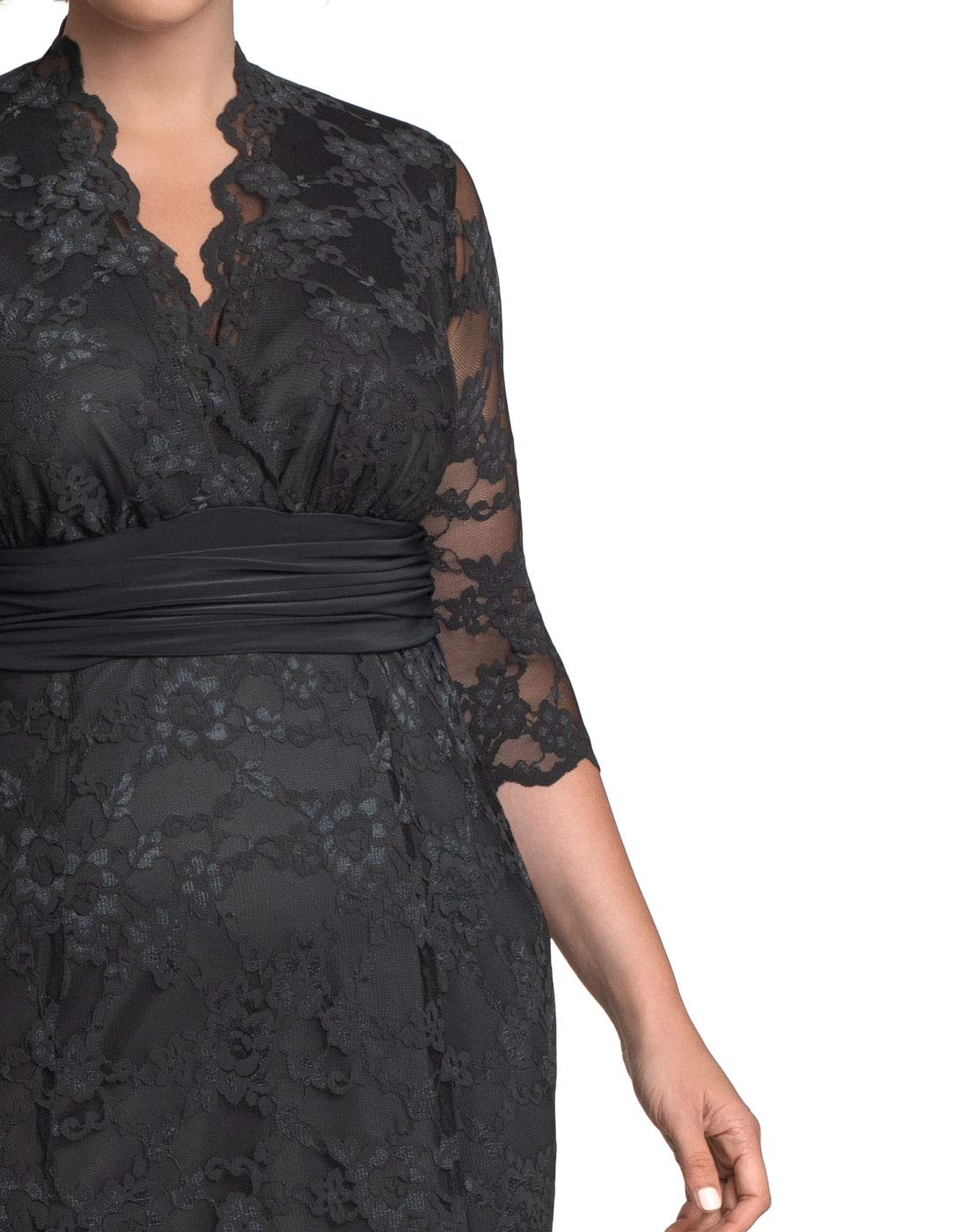 Kiyonna Women's Plus Size Screen Siren Lace Evening Gown - Elegant Formal Dress for Prom, Wedding & Special Occasions