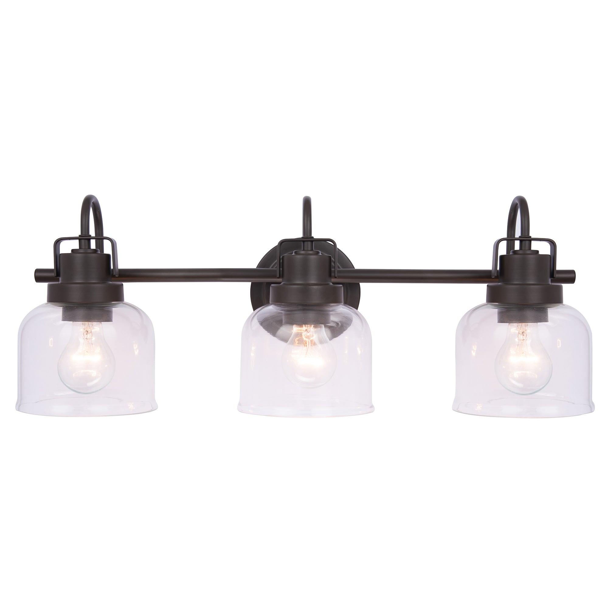 Brighton 3-Light Dark Bronze Dimmable Bathroom Vanity Light Fixture - Perfect for Modern Bathrooms, Powder Rooms & Spa-Like Retreats