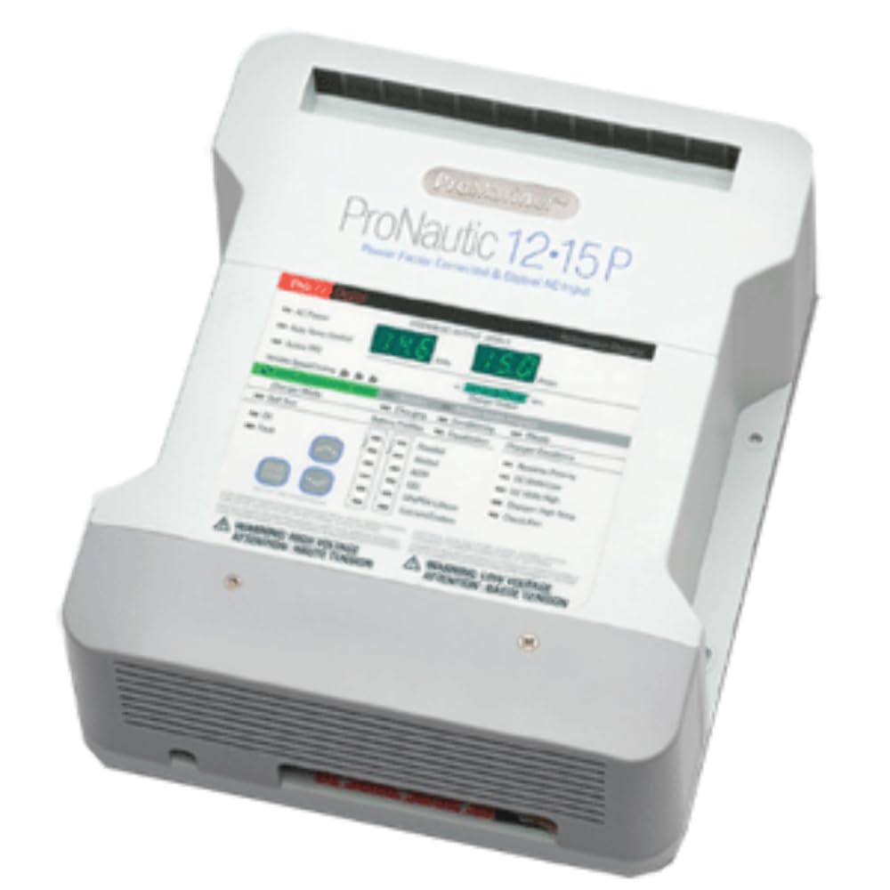ProMariner ProNautic 1215P 15 Amp 3 Bank Marine Battery Charger - Waterproof & Multi-Stage Charging for Boats, Yachts, and RVs | Perfect for Onboard Battery Maintenance & Long-Term Storage