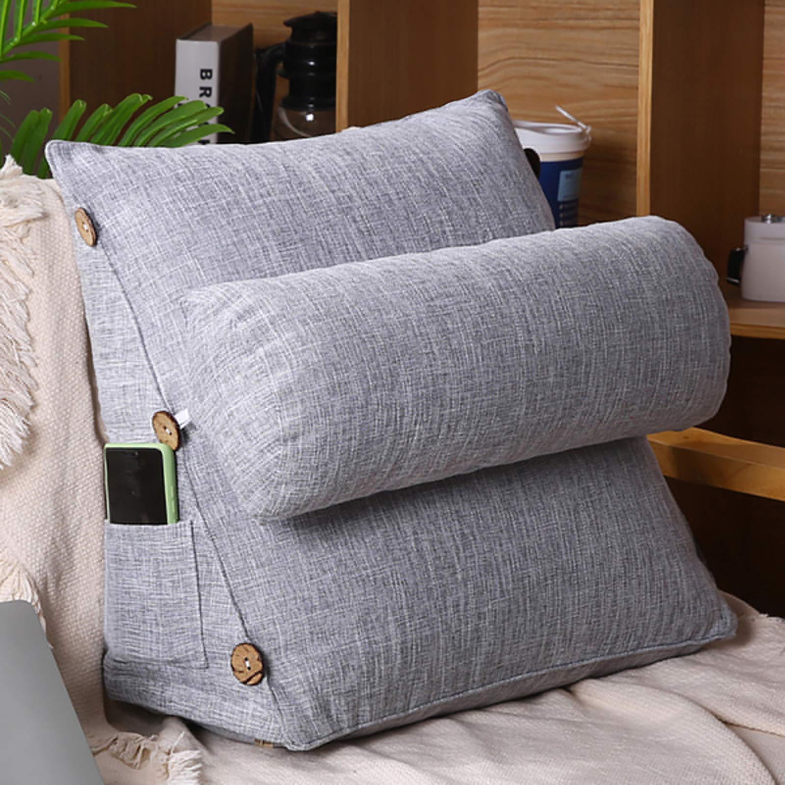 Feelme Adjustable Triangular Reading Pillow for Bed & Sofa - 3-Level Support, Soft Fiber Cotton Padding - Perfect for Reading, Watching TV, and Relaxing