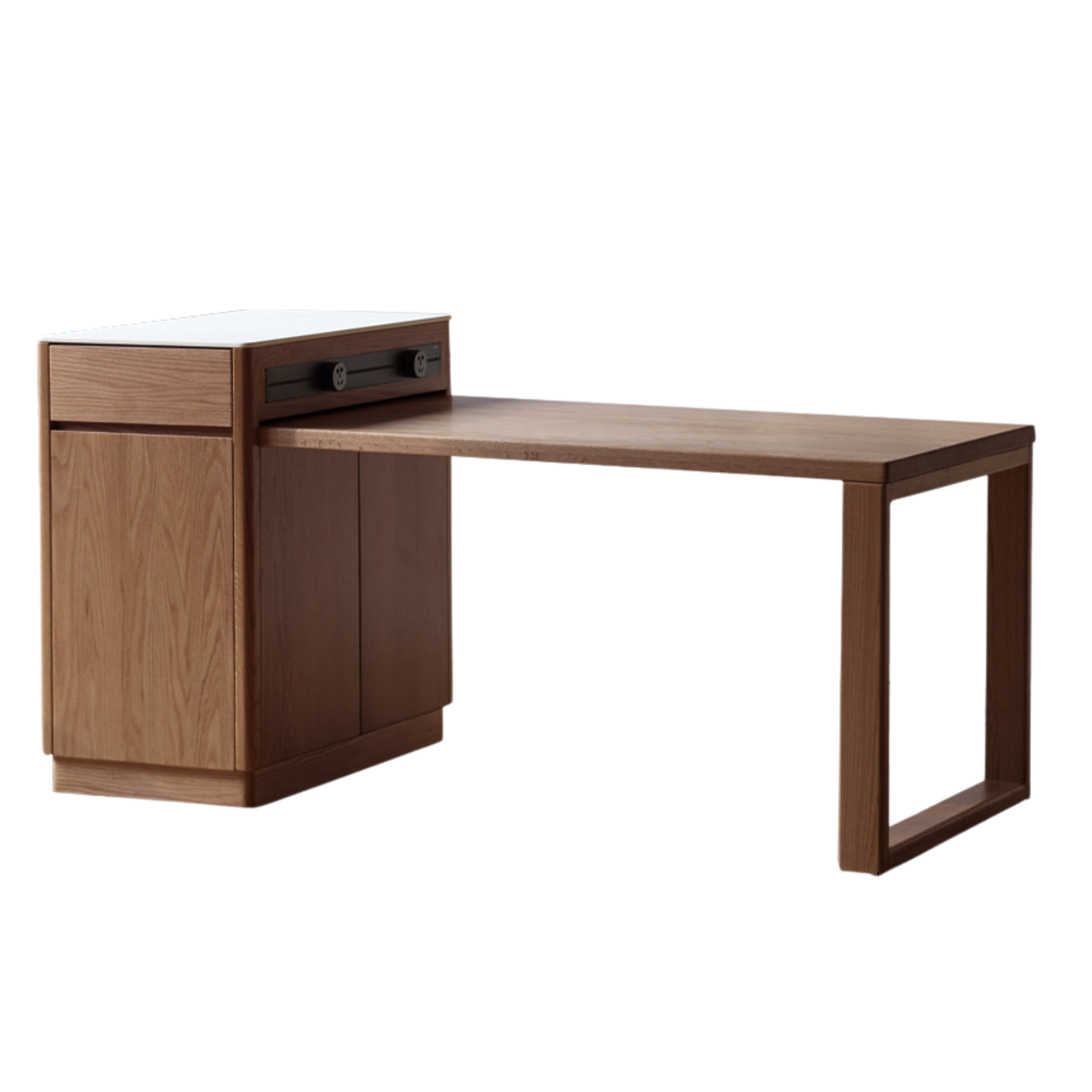 Solid Oak Wood Extendable Dining Table for Kitchen Island - Expandable Farmhouse Style Table for Dining Room, Breakfast Nook & Small Spaces