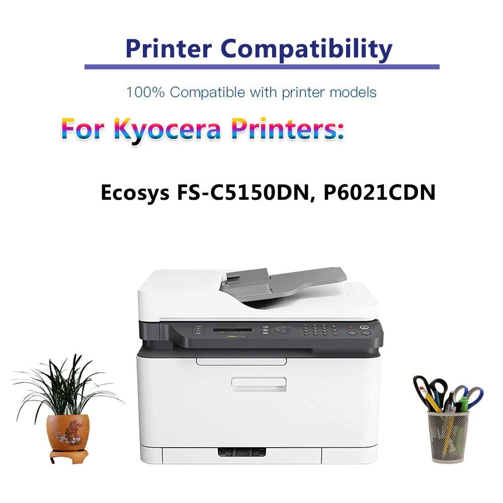 6-Pack High Yield TK-582 Compatible Toner Cartridges (2C+2Y+2M) for Kyocera Ecosys FS-C5150DN & P6021CDN Printers - Ideal for Office & Home Printing Needs