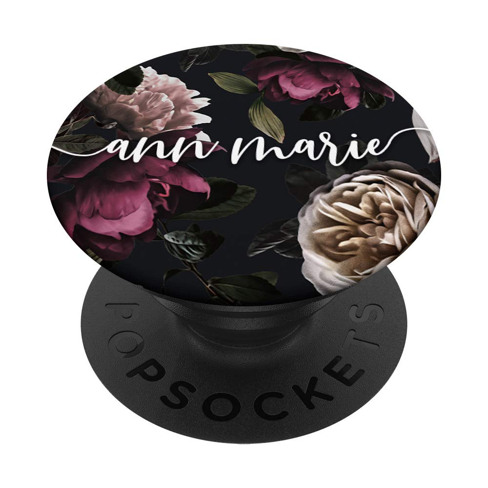 Ann Marie - Elegant Floral Personalized First Name PopSockets PopGrip | Swappable Phone & Tablet Grip for iPhone, Samsung | Perfect Gift for Women, Birthday, Christmas | Use for Phones, Tablets, E-readers
