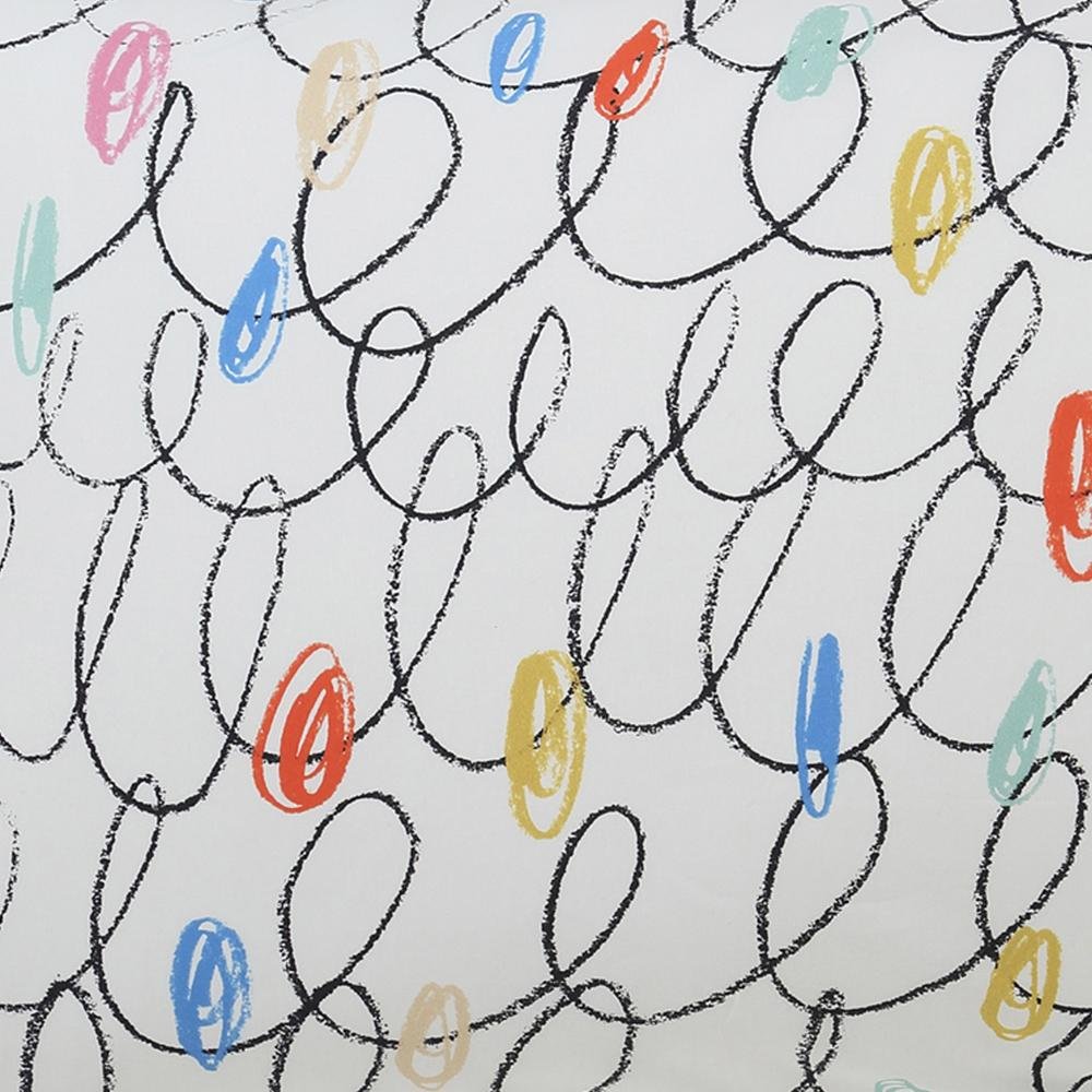 Premium White Cotton Flat Sheet with Chalkboard Design - Perfect for Kids' Rooms, Dorm Decor, and Creative Spaces