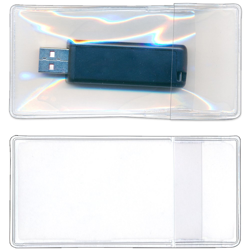 StoreSMART Peel & Stick Flash Drive Pockets with Flap - 100-Pack (STB1190SF-100) - Perfect for Office Organization, File Storage & Document Management