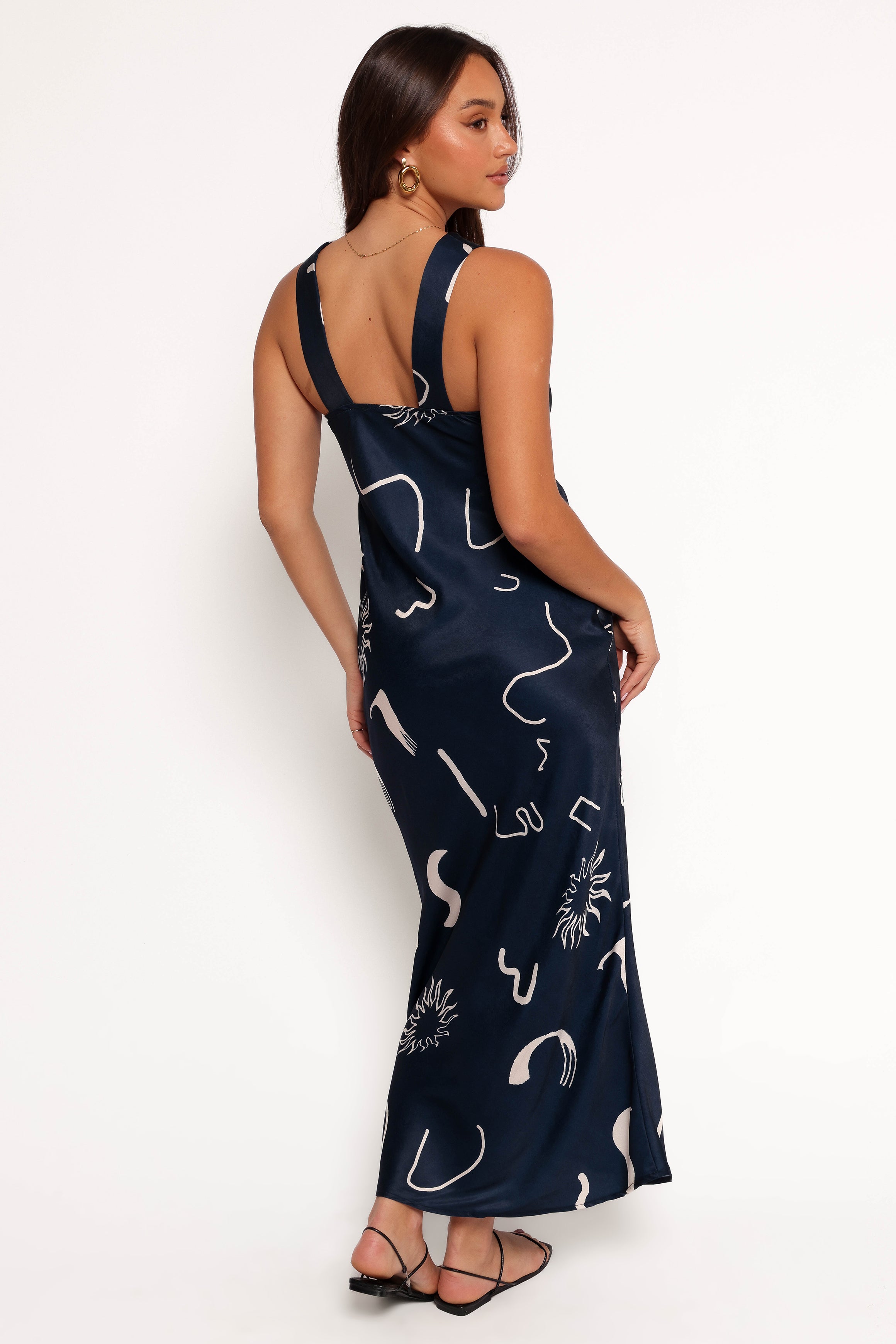 Ashlyn Midi Dress - Navy Floral Print Summer Dress for Women | Casual & Party Wear | Perfect for Beach, Vacation, and Date Nights