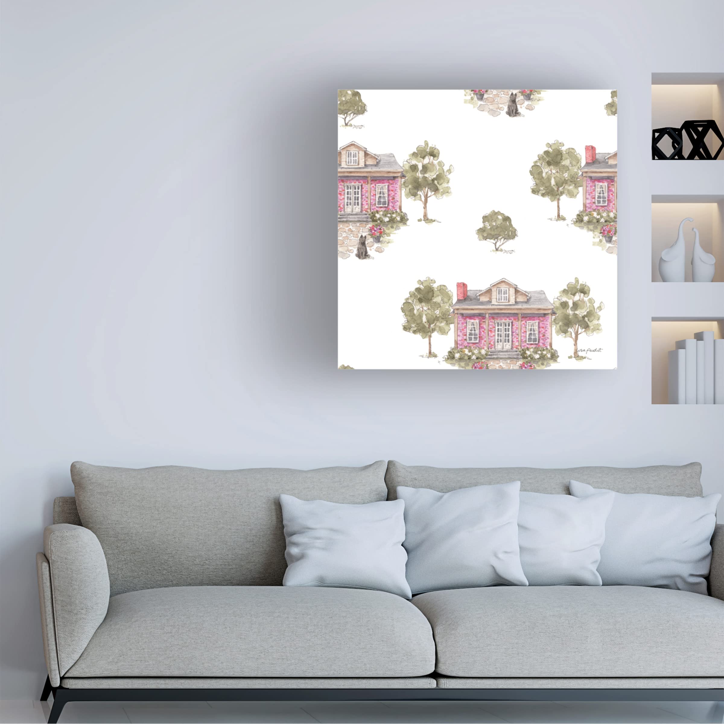 Lisa Audit 'Obviously Pink 27' Floral Canvas Wall Art - Modern Pink Flower Painting for Living Room, Bedroom & Office Decor