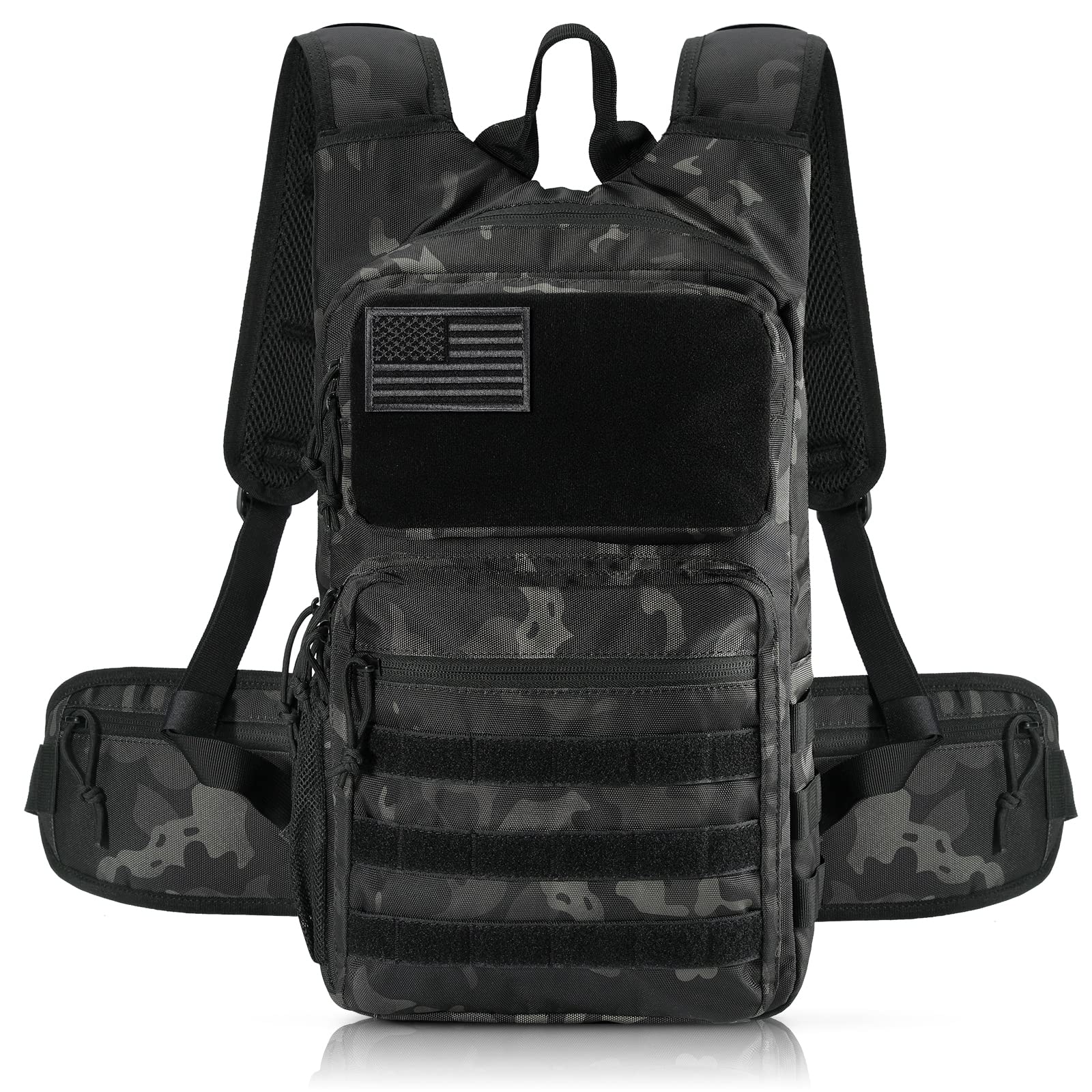 Tactical Hydration Pack - Lightweight Insulated Water Backpack with MOLLE System for Hiking, Running, Cycling, Climbing, Hunting & Fishing | Perfect for Outdoor Adventures, Military Training & Emergency Preparedness
