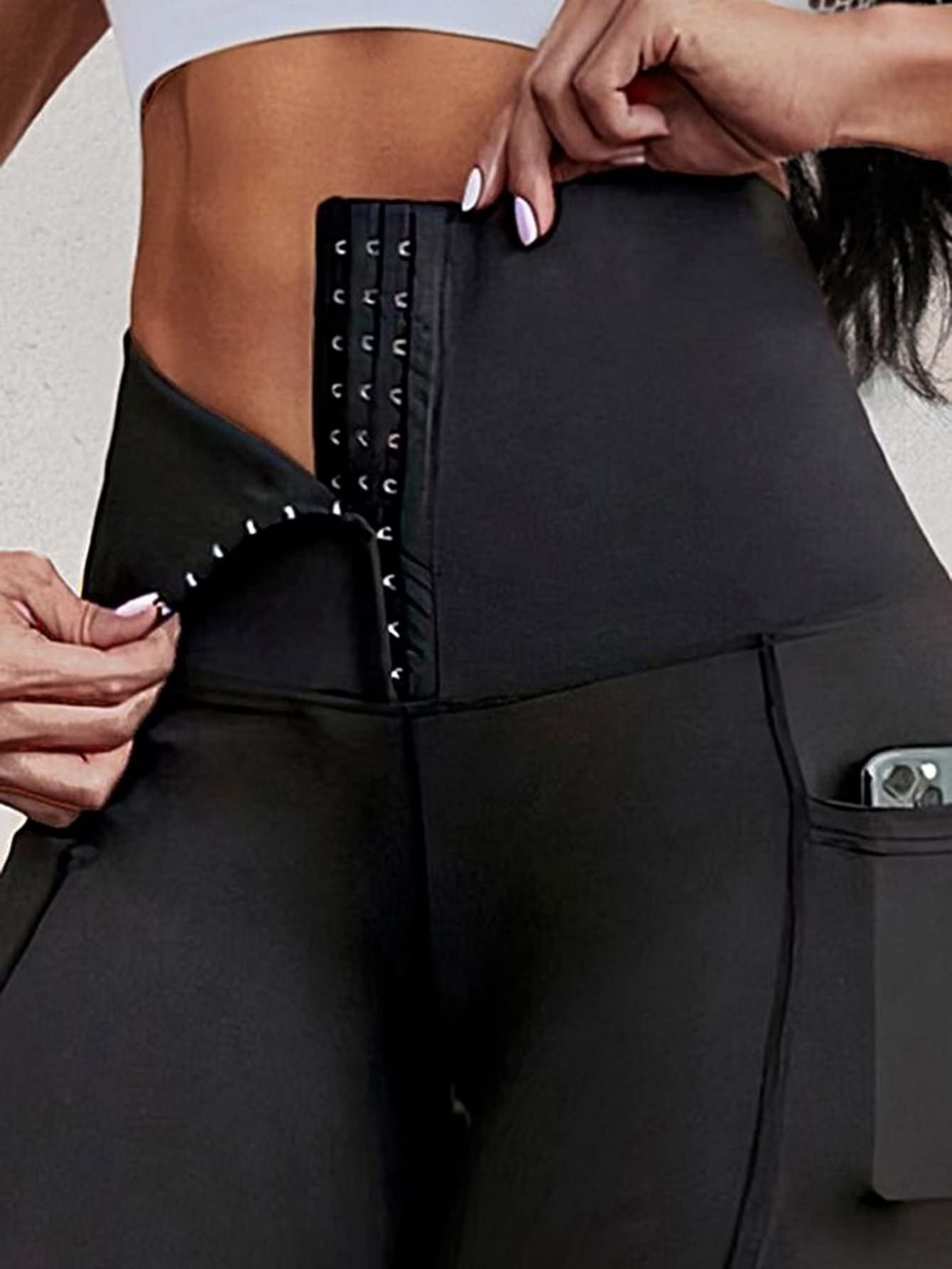 **Flamingals Women's Waist Trainer Sauna Leggings - High Waist Tummy Control Workout Leggings for Gym, Yoga & Running**