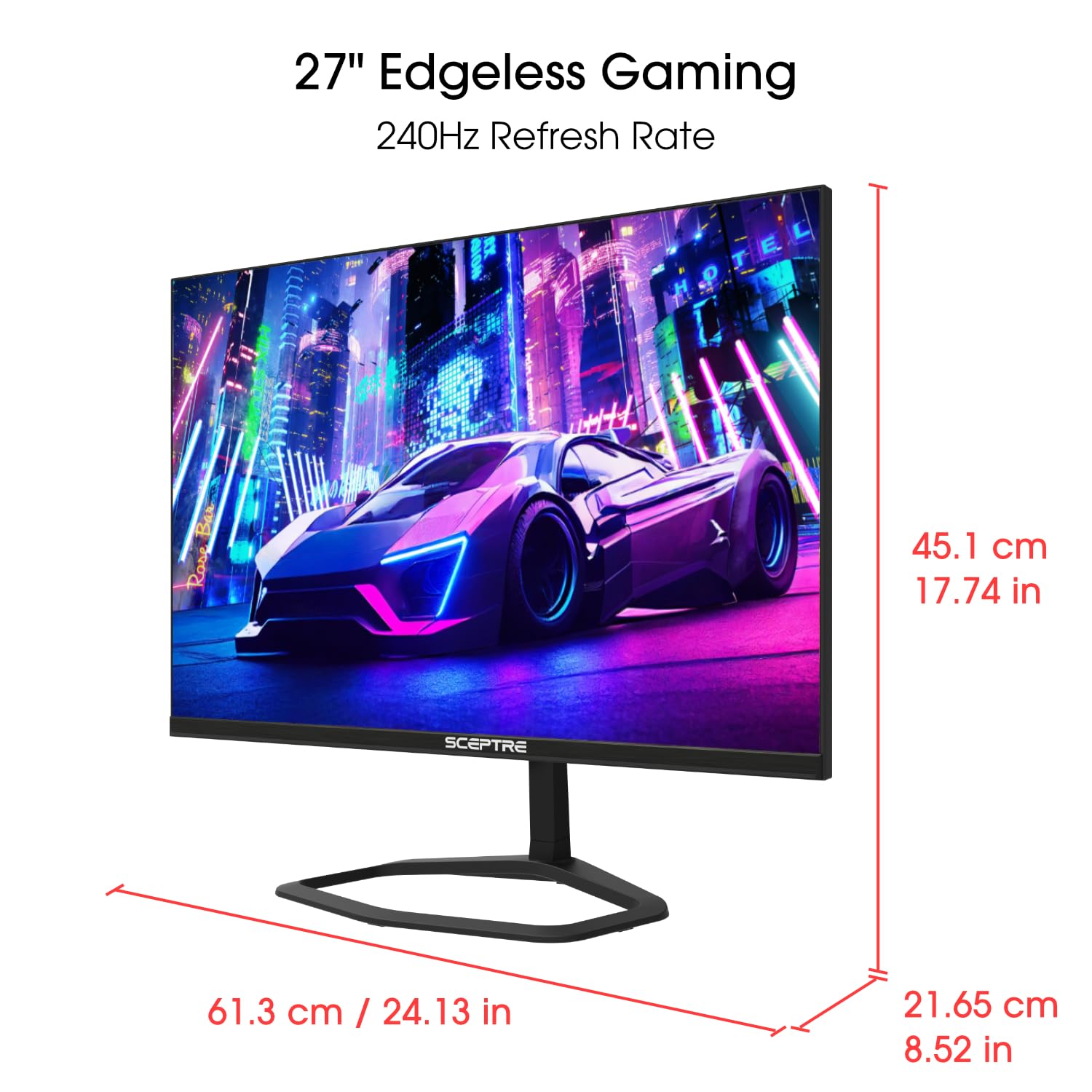 Sceptre 27 Inch 240Hz Gaming Monitor with AMD FreeSync Premium, HDMI & DisplayPort, Built-in Speakers - Machine Black (FWD240 Series 2024) | Ultra-Smooth Gameplay for Esports & Competitive Gaming