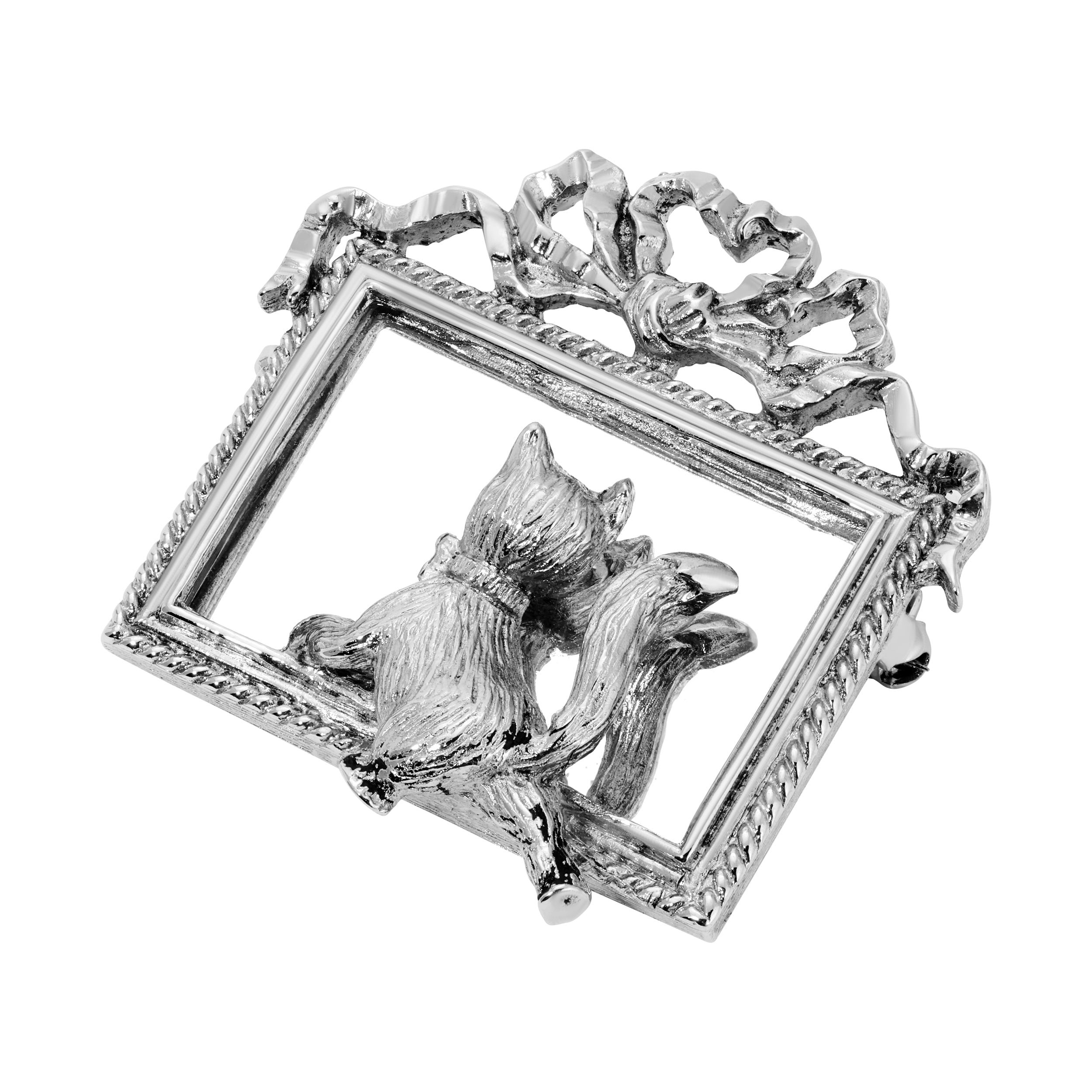 1928 Vintage Cat Jewelry - Curious Kitty Cat Mirror Frame Brooch Pin for Women, Perfect for Collectors & Gift Giving - Ideal for Parties, Weddings & Special Occasions