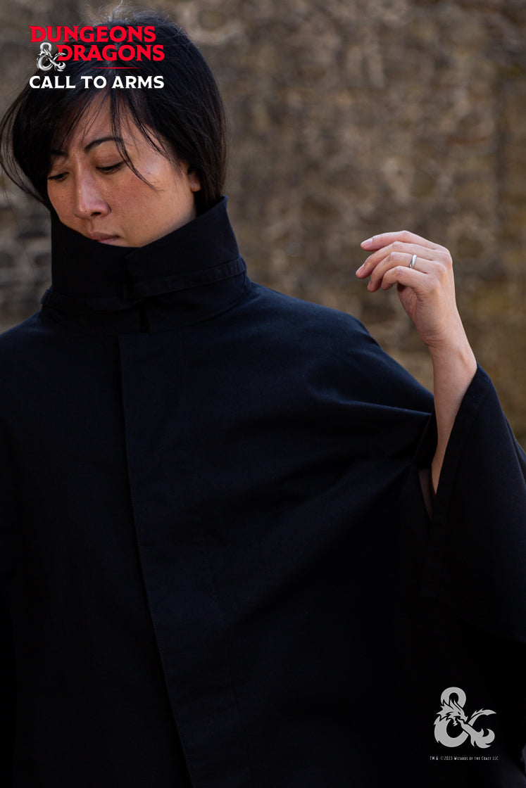 Dungeons & Dragons Rogue Cape - Black Cloak for Cosplay, LARP & Fantasy Roleplaying | Perfect for D&D Adventurers & Halloween Costumes