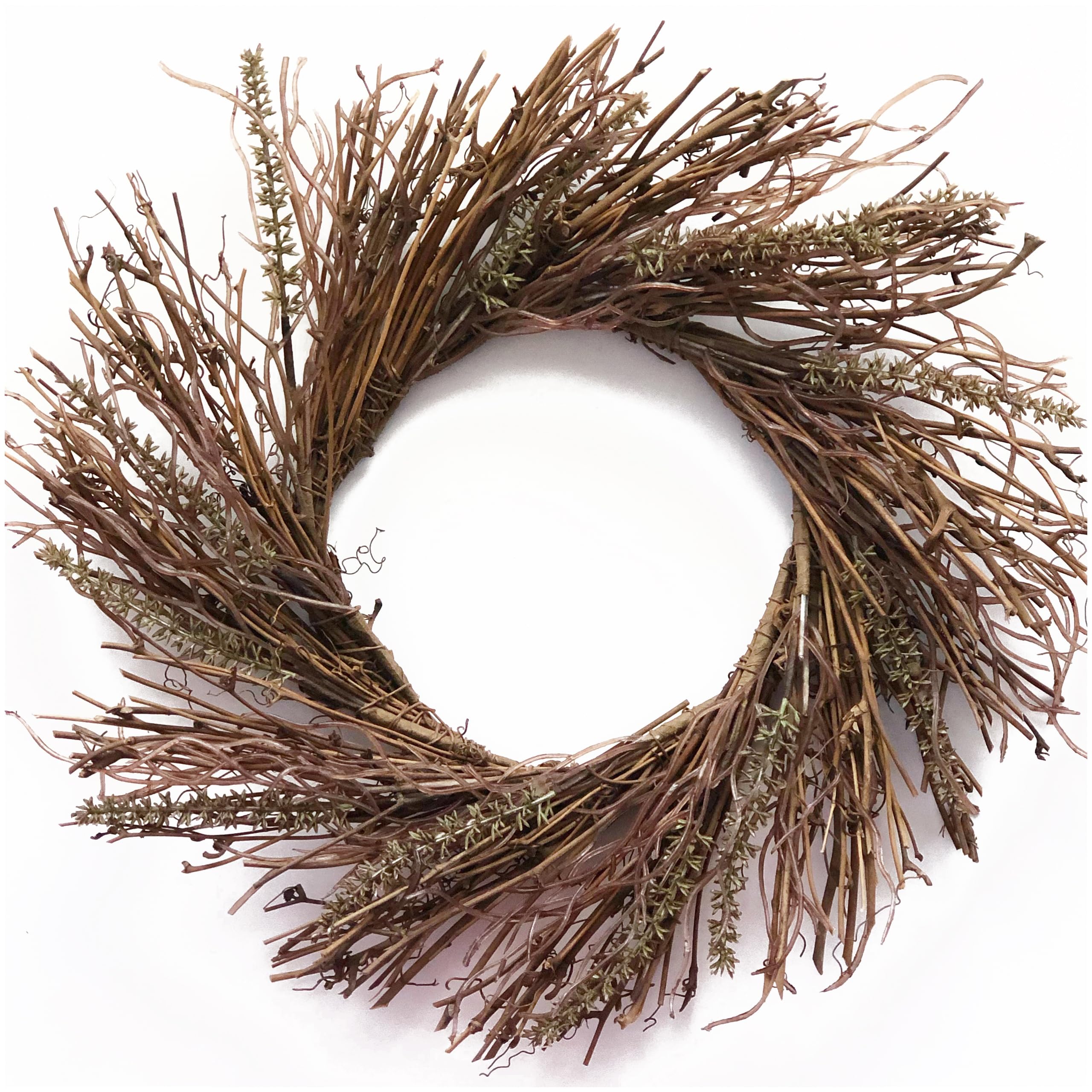 Rustic Farmhouse Small Wreath - Handmade Seasonal Wreath Decor for Living Room, Entryway & Kitchen - Perfect for Fall, Christmas & Year-Round Home Wall Decor by Foundations Decor | Ideal for Farmhouse, Cottage & Boho Style Homes