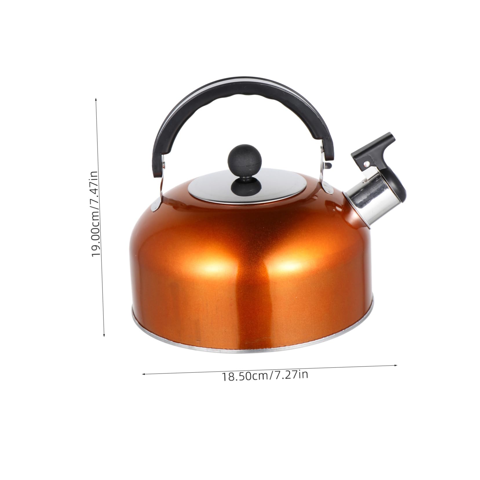 Hemoton 2.5L Stainless Steel Whistling Tea Kettle - Stovetop Safe Flat Bottom Teapot for Coffee & Tea Brewing - Perfect for Home, Office & Camping Use