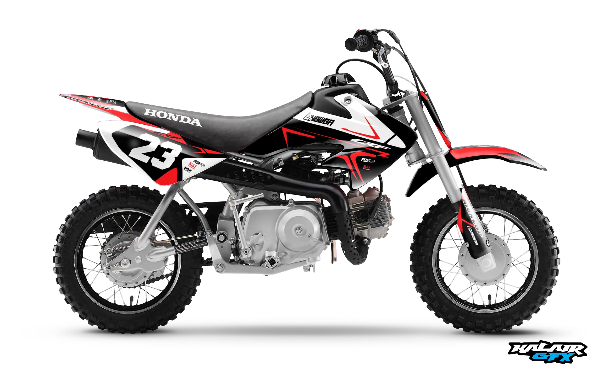 Honda CRF50 (2013+) Evader Series Red 9 Mil Dirt Bike Graphics Kit - Custom Racing Decals & Stickers Set (No Plastics Included) - Perfect for Motocross, Trail Riding & Bike Customization