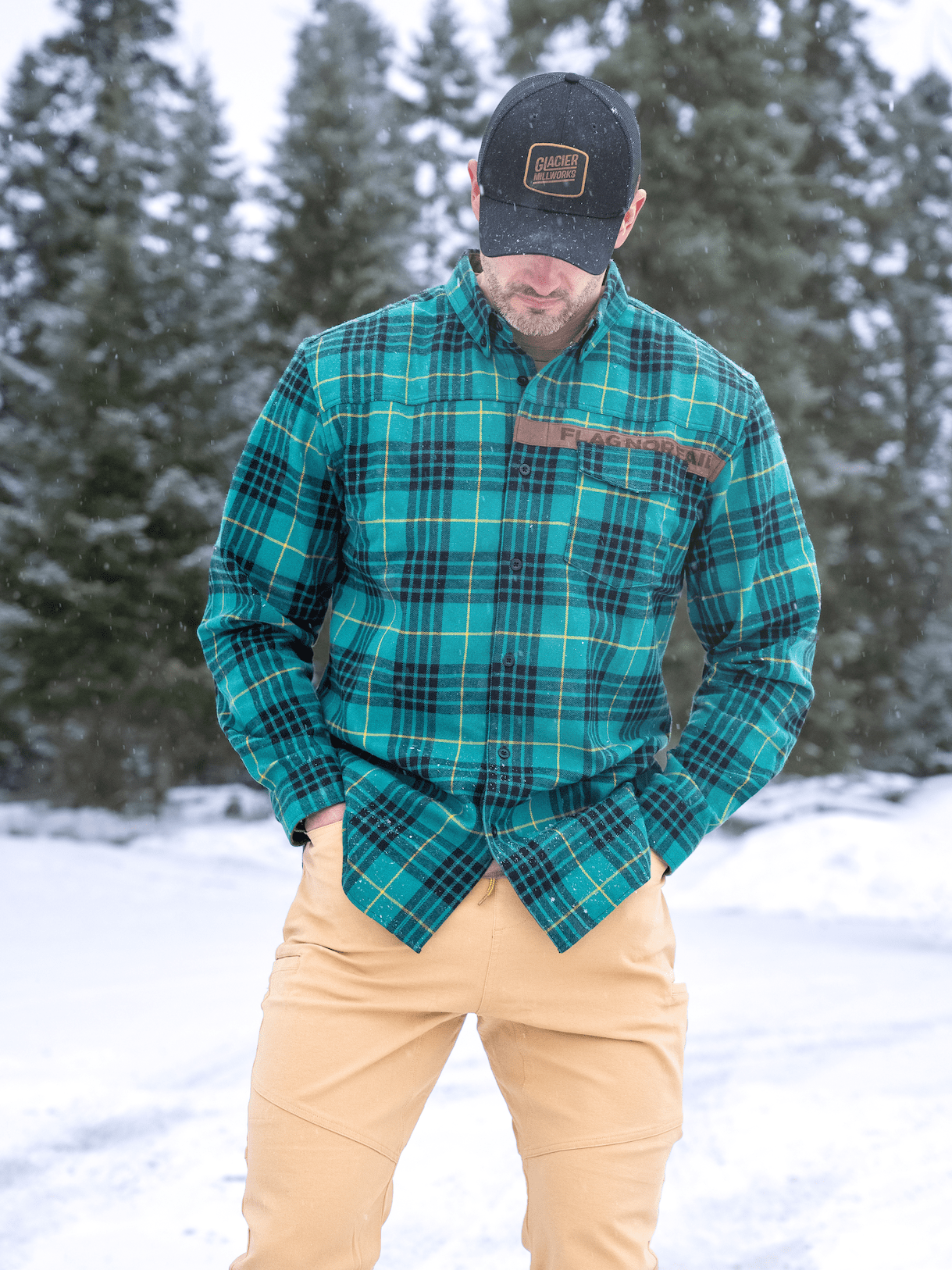 Men's Forever Flannel Shirt - Soft & Comfortable Green Plaid Shirt for Casual Wear & Outdoor Activities