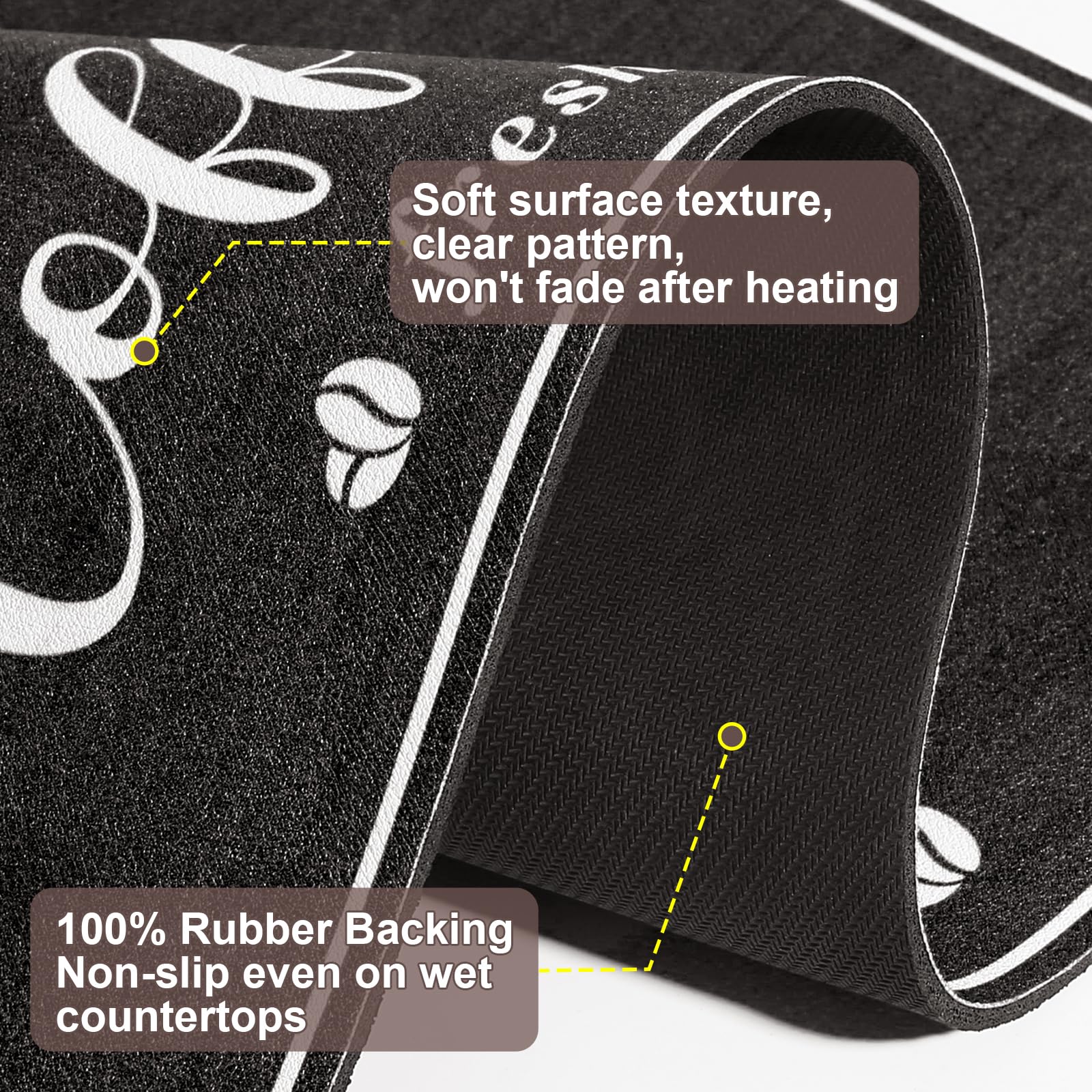 Absorbent Coffee Mat for Kitchen Counter - 12x20