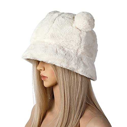 Stylish Furry Bucket Hat for Women & Men - Trendy Winter Fashion Accessory - Perfect for Outdoor Activities, Music Festivals & Streetwear
