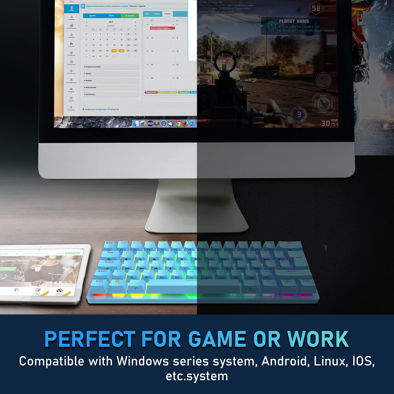 UK Layout RGB Mechanical Gaming Keyboard & Mouse Combo for PC, PS4, Xbox, MAC