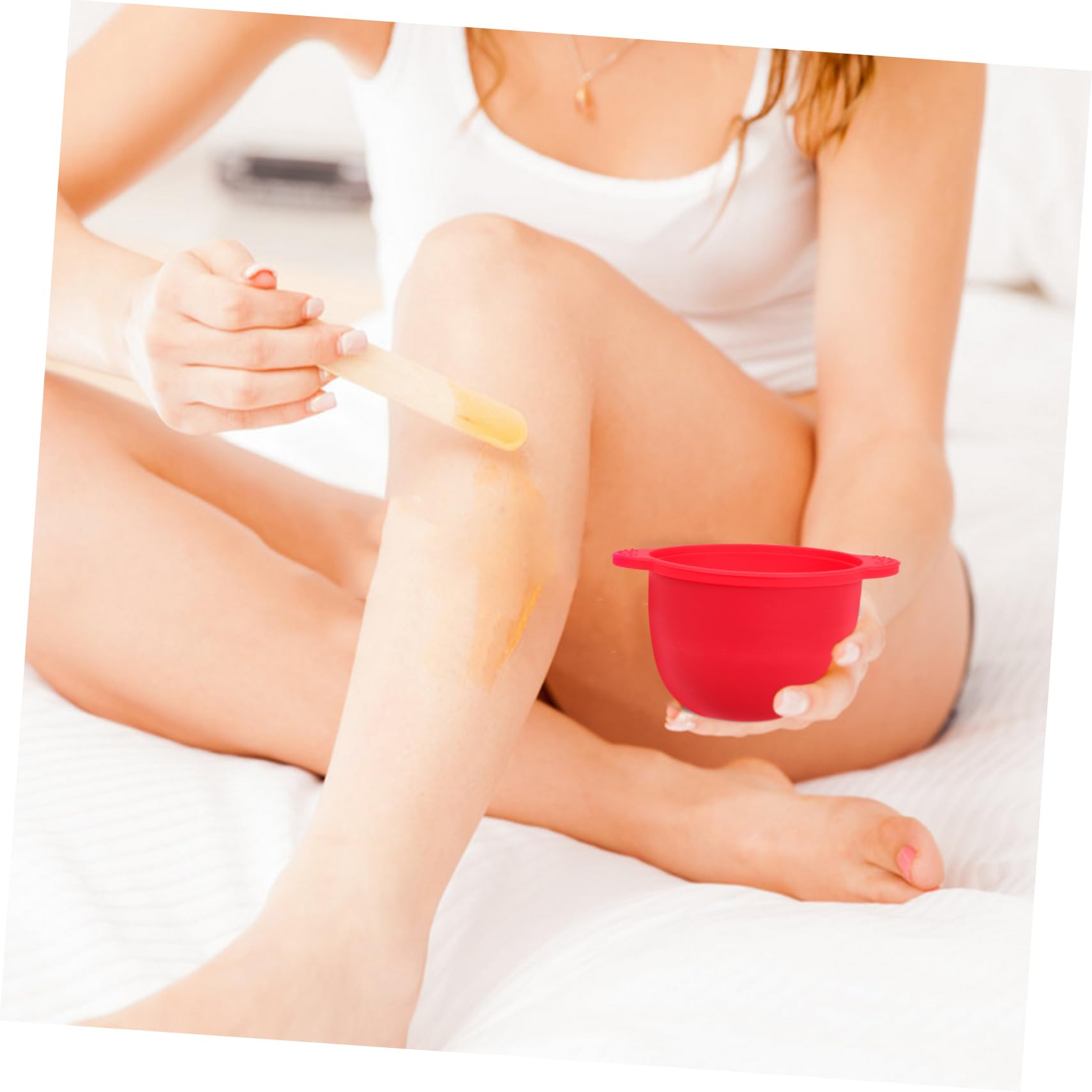 Professional Silicone Wax Warmer Pot for Hair Removal - Red Wax Melting Bowl with Inner Insert, Replacement Wax Heater for Salon & Home Use - Perfect for Eyebrows, Legs, Bikini Line & Facial Hair Removal