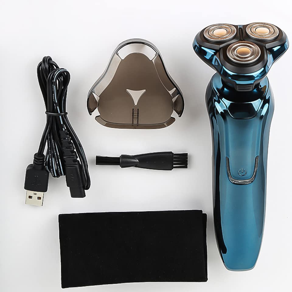 Men's Electric Razor - Waterproof Wet/Dry Shaver with 360° Floating Heads, USB Rechargeable Beard Trimmer & Clipper for Smooth Shaving - Perfect for Travel, Gym & Daily Grooming